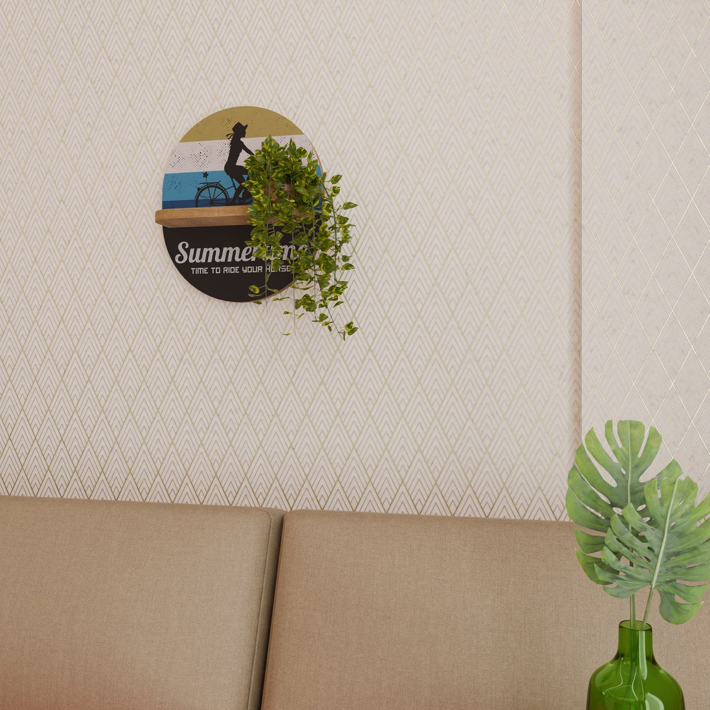 Mensola ovale SUMMERTIME in effetto rovere