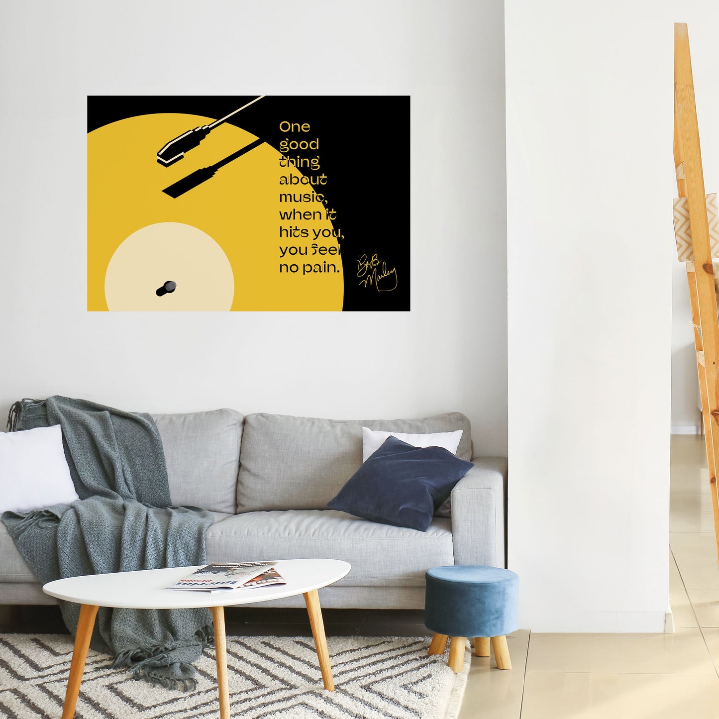 MUSICA - NO PAIN Poster orizzontale staccabile e attaccabile