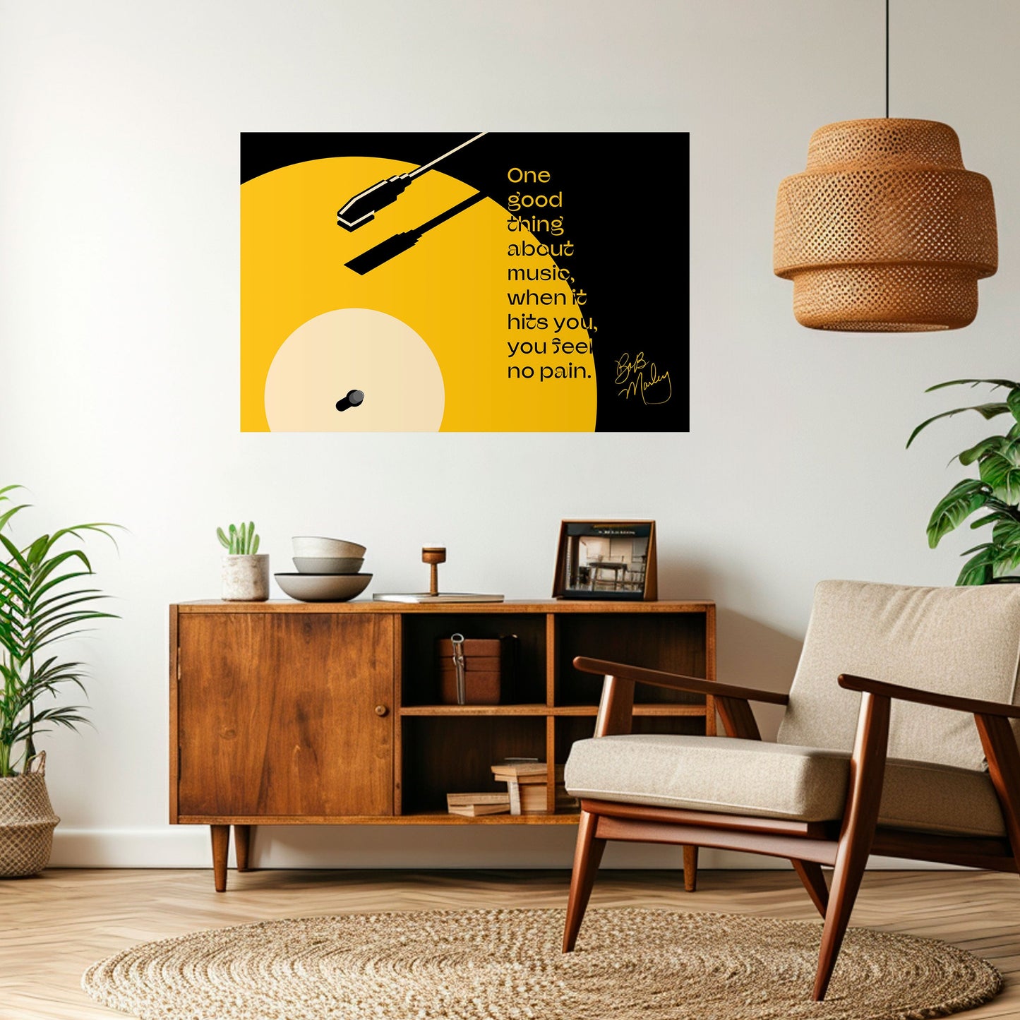 MUSICA - NO PAIN Poster orizzontale staccabile e attaccabile