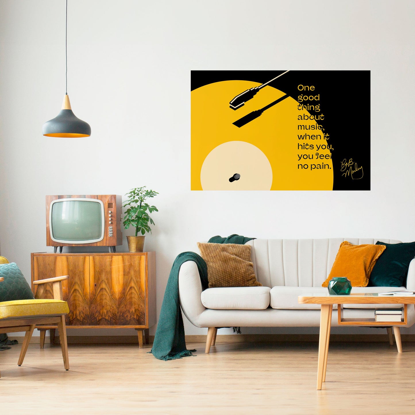 MUSICA - NO PAIN Poster orizzontale staccabile e attaccabile