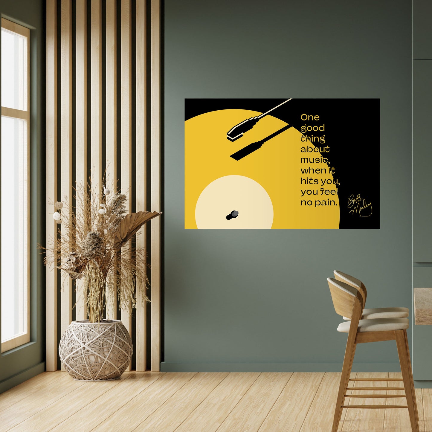 MUSICA - NO PAIN Poster orizzontale staccabile e attaccabile