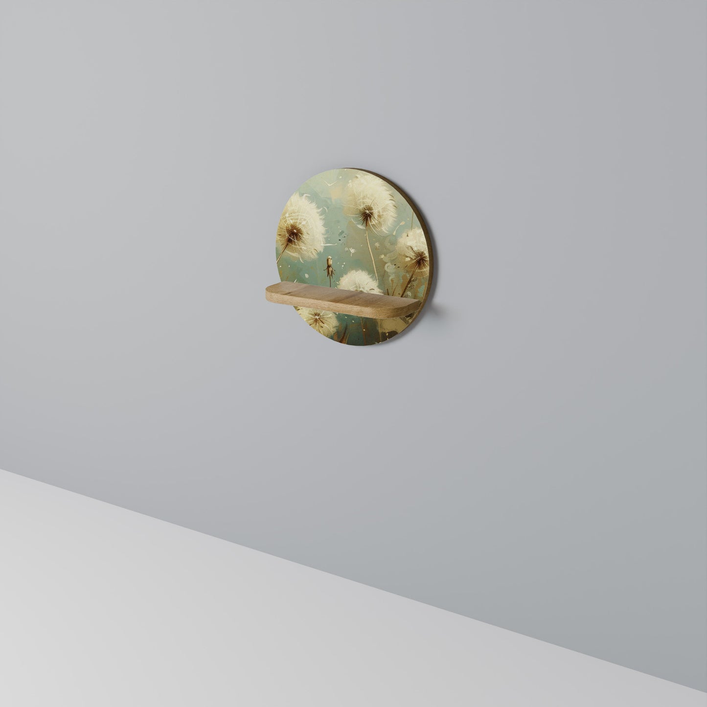 DREAMY MEADOW Mensola rotonda per opere d'arte in effetto rovere