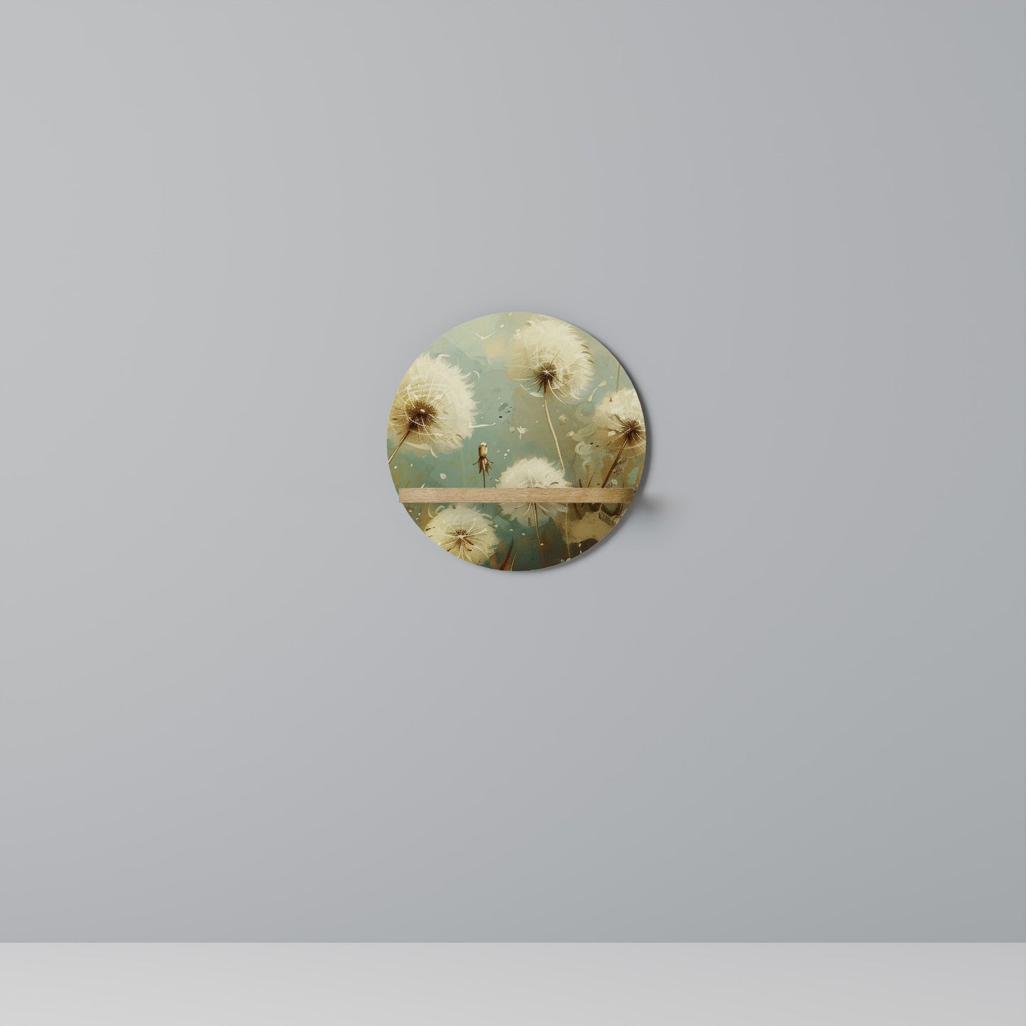 DREAMY MEADOW Mensola rotonda per opere d'arte in effetto rovere