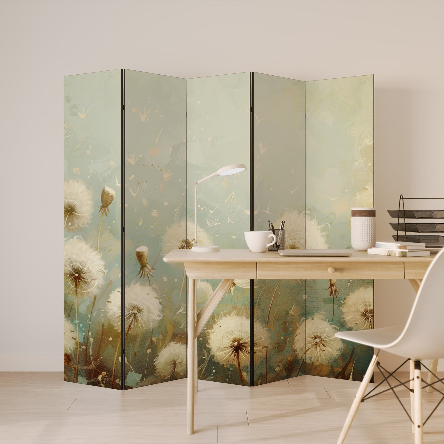 DREAMY MEADOW - Divisorio decorativo per ambienti a 5 pannelli