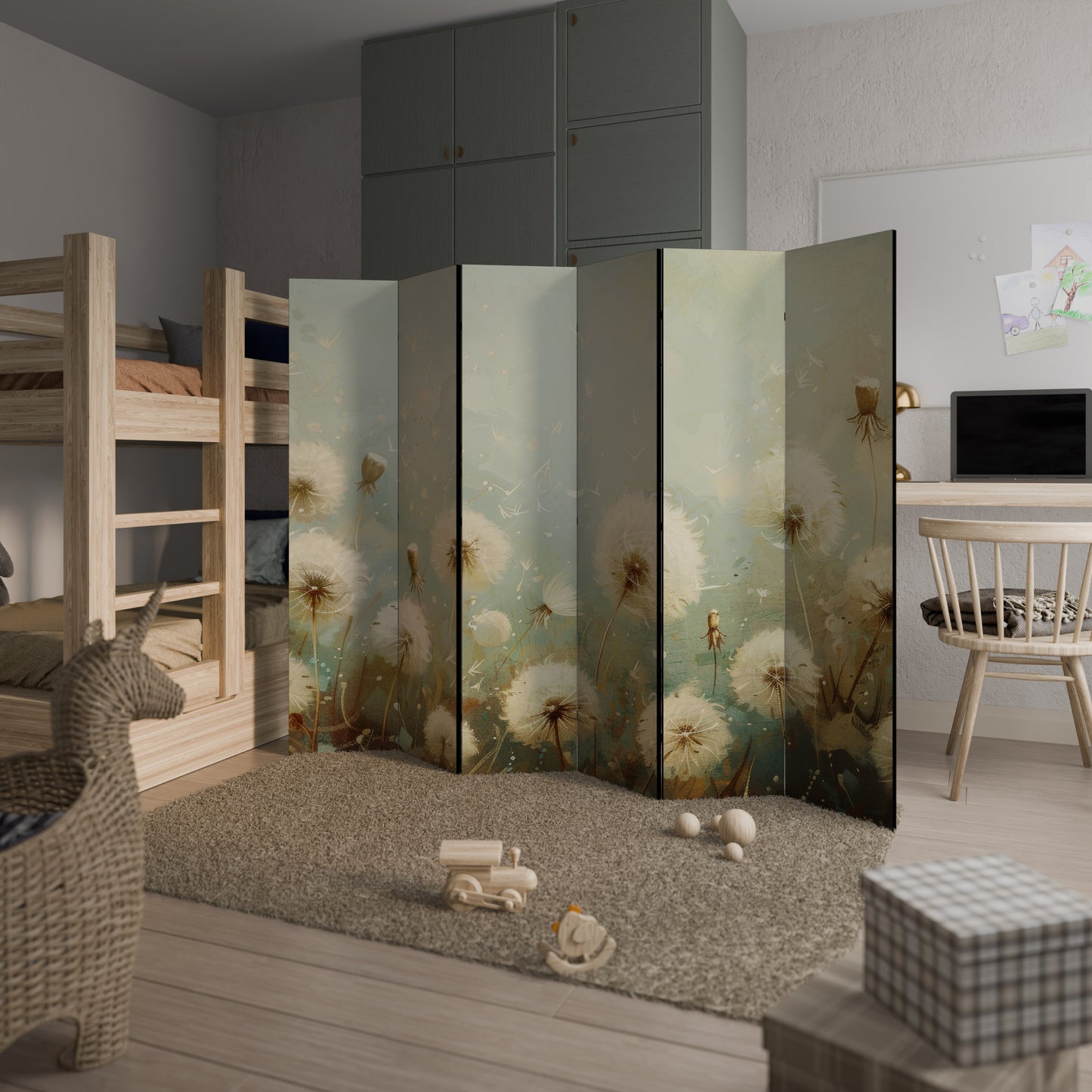 DREAMY MEADOW - Divisorio decorativo per ambienti a 6 pannelli