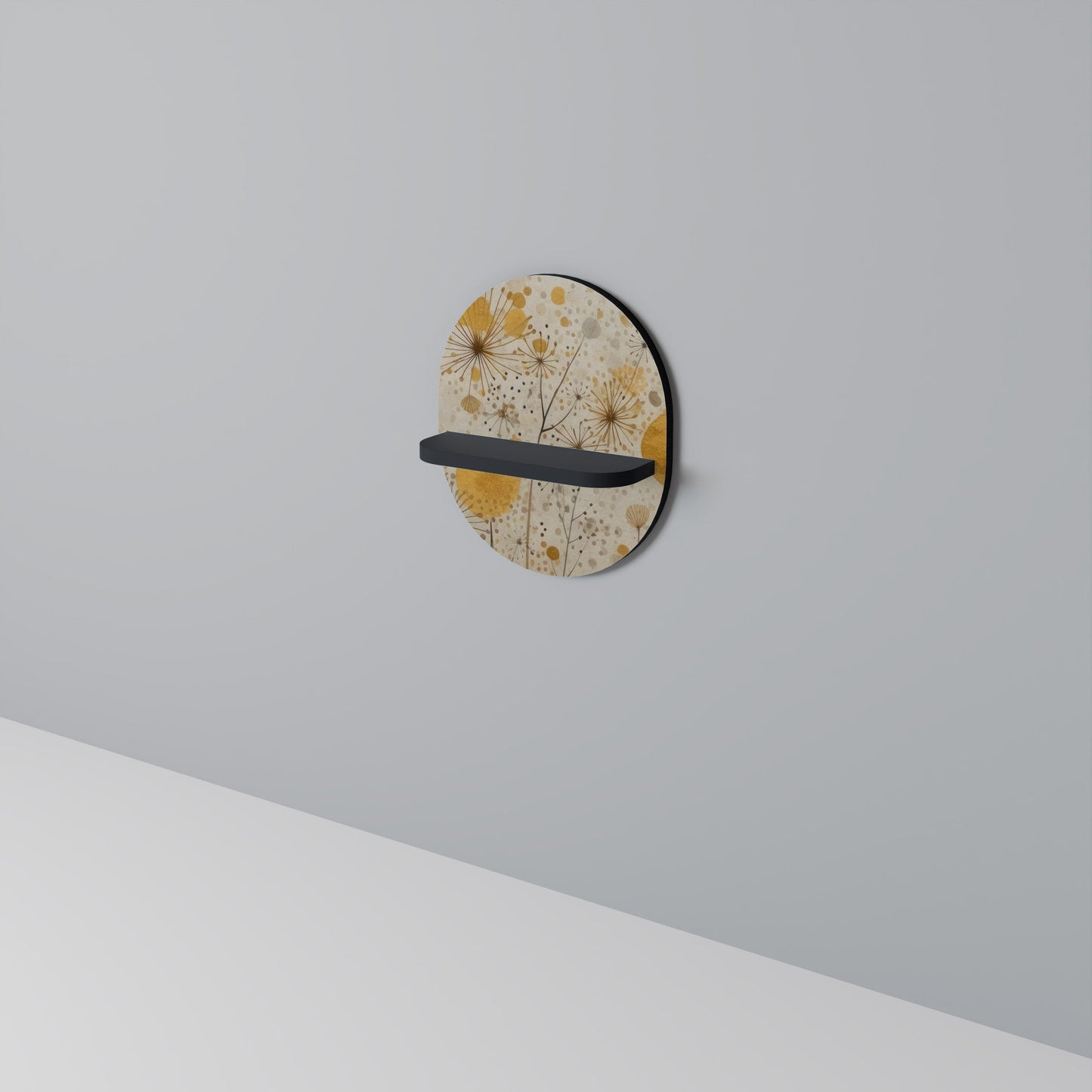 MORNING GLADE Oval Art Shelf In Black Finish