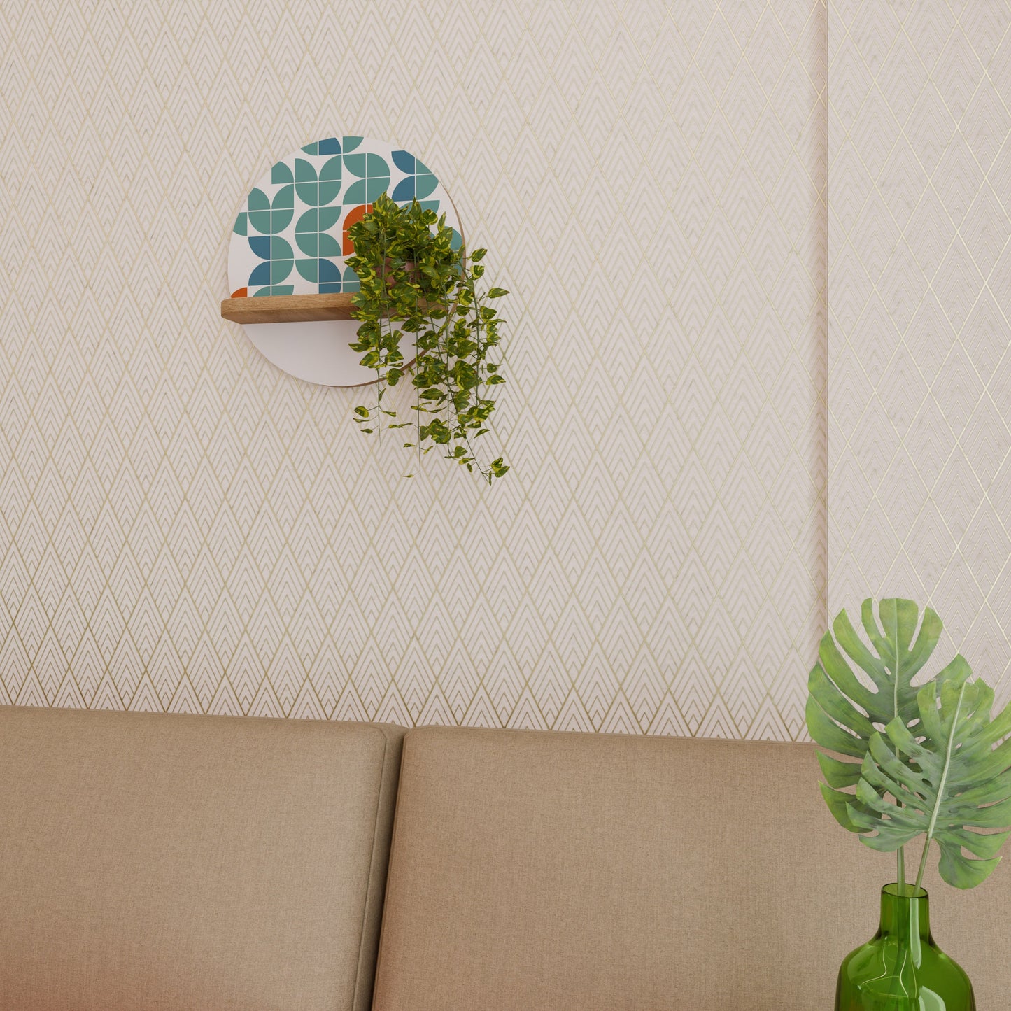 BE THE CHANGE Mensola rotonda per arte in effetto rovere