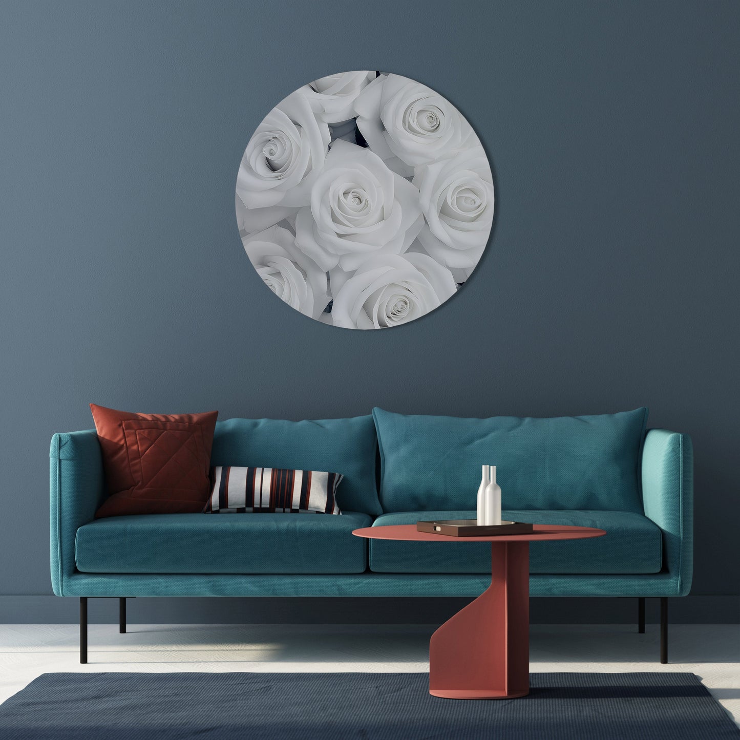 ELEGANZA IN BIANCO Arte murale rotonda