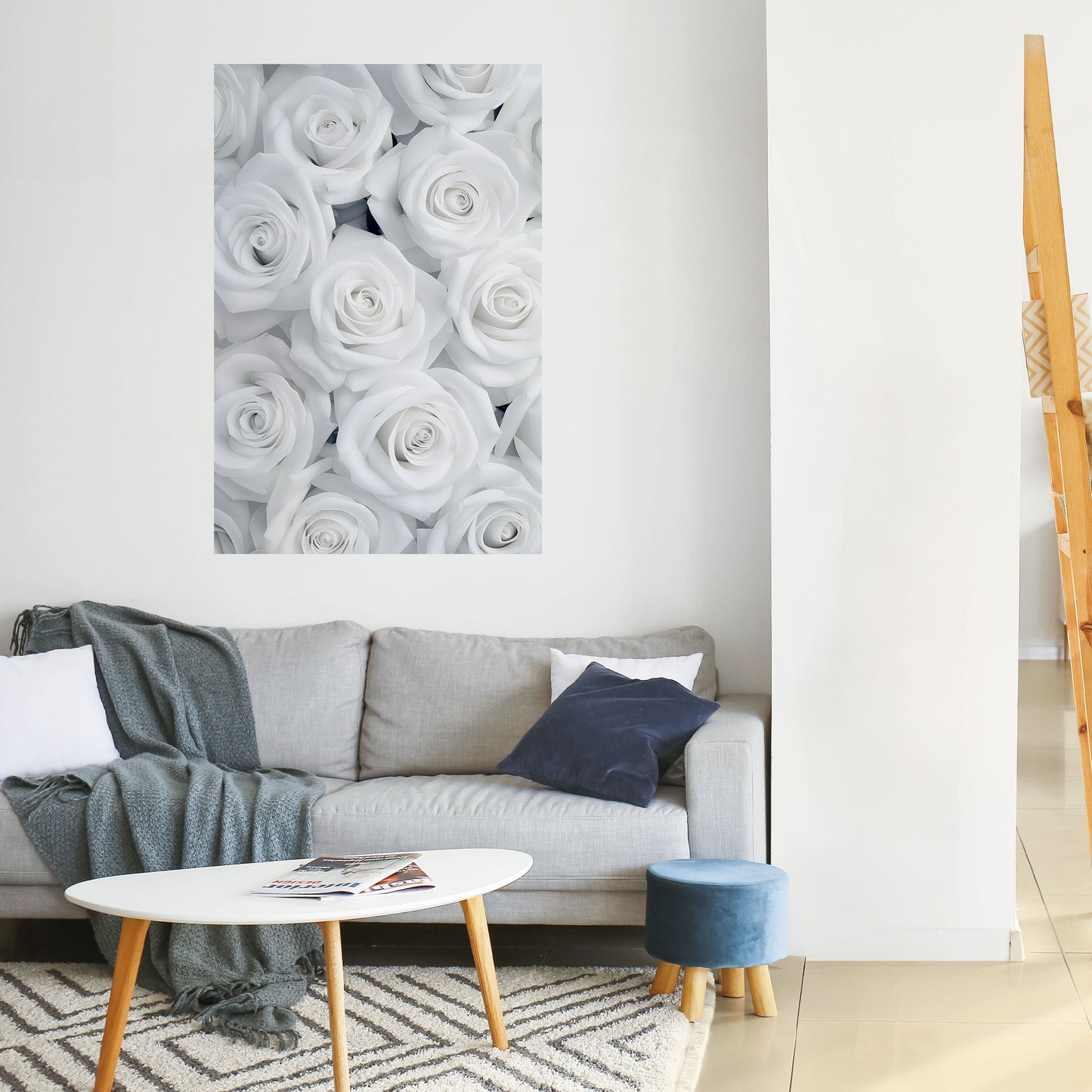 ELEGANZA IN BIANCO Poster verticale staccabile e attaccabile