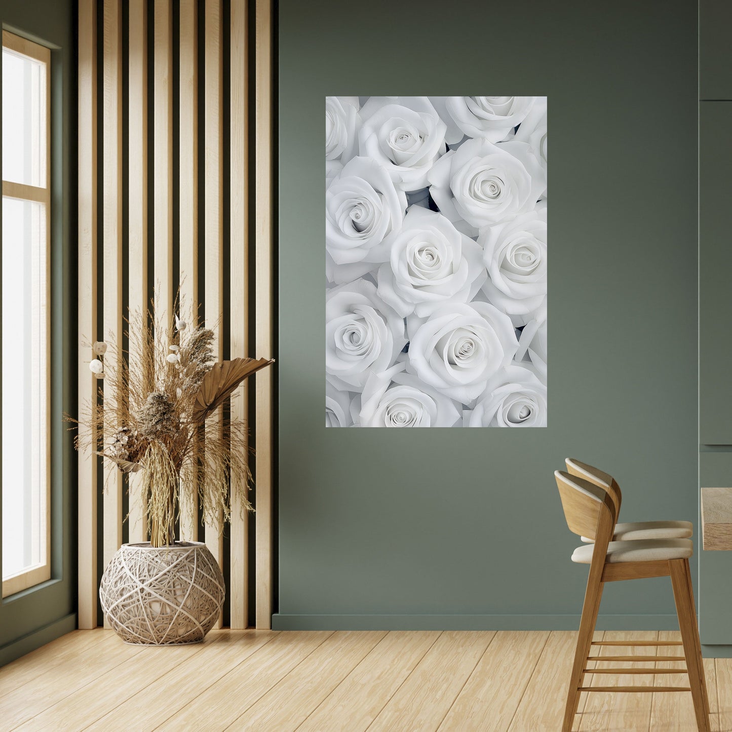 ELEGANZA IN BIANCO Poster verticale staccabile e attaccabile