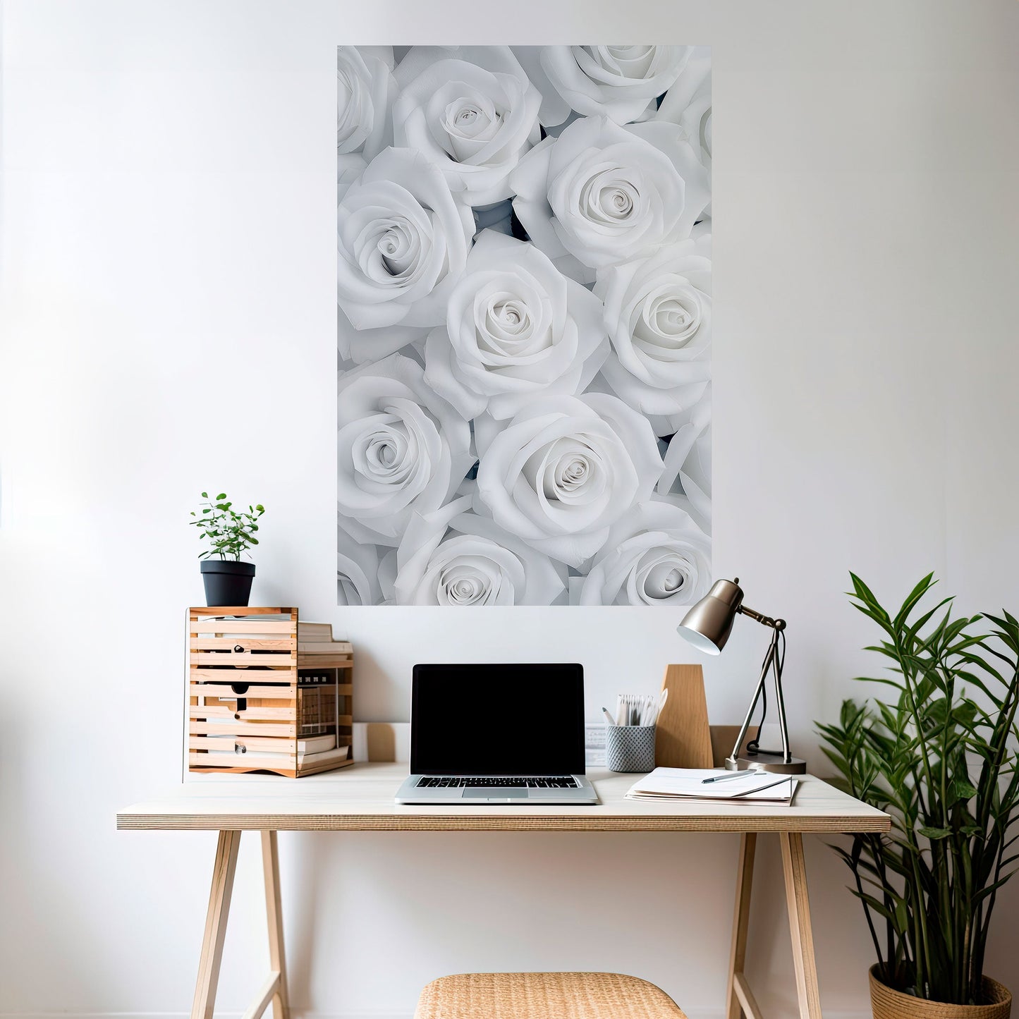 ELEGANZA IN BIANCO Poster verticale staccabile e attaccabile