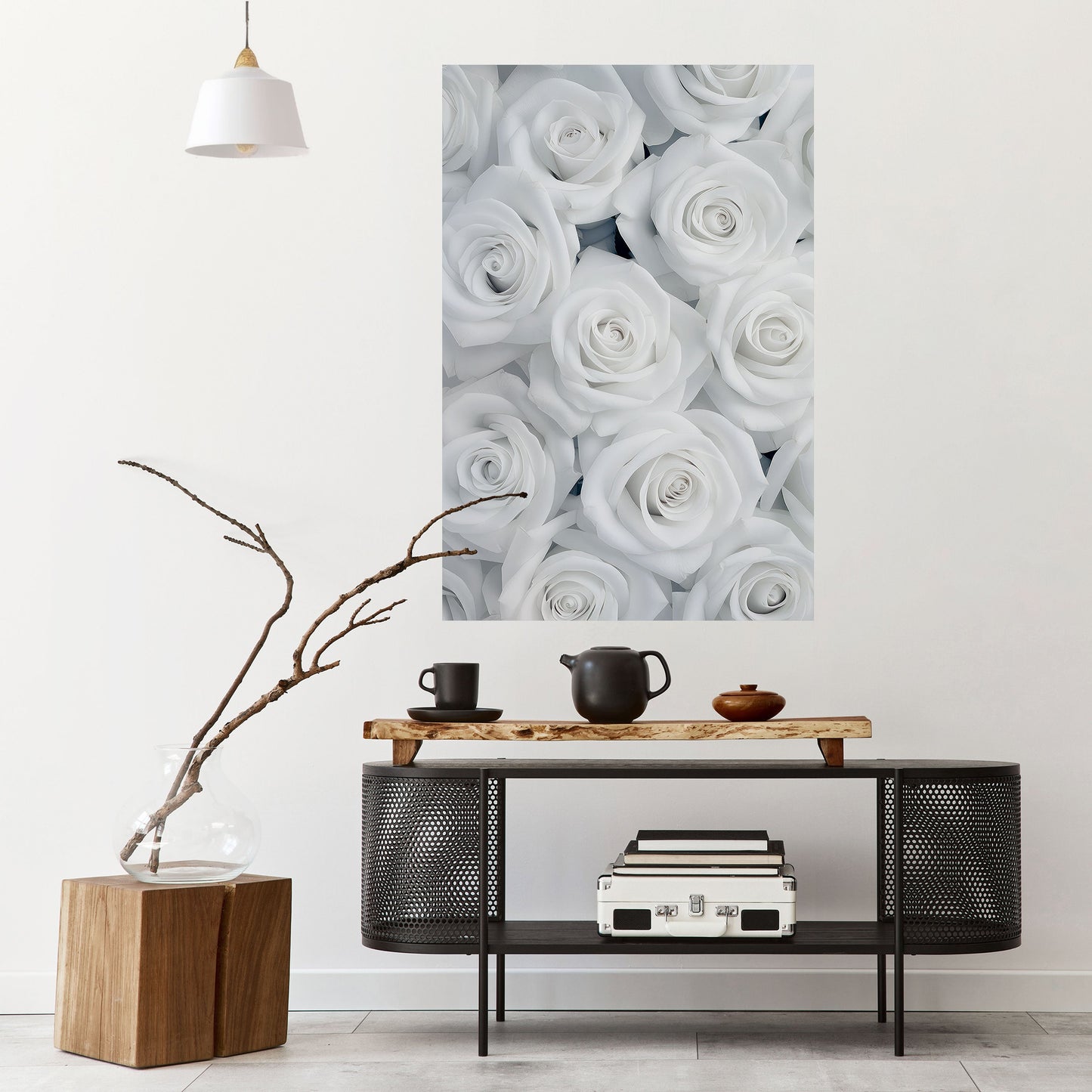 ELEGANZA IN BIANCO Poster verticale staccabile e attaccabile