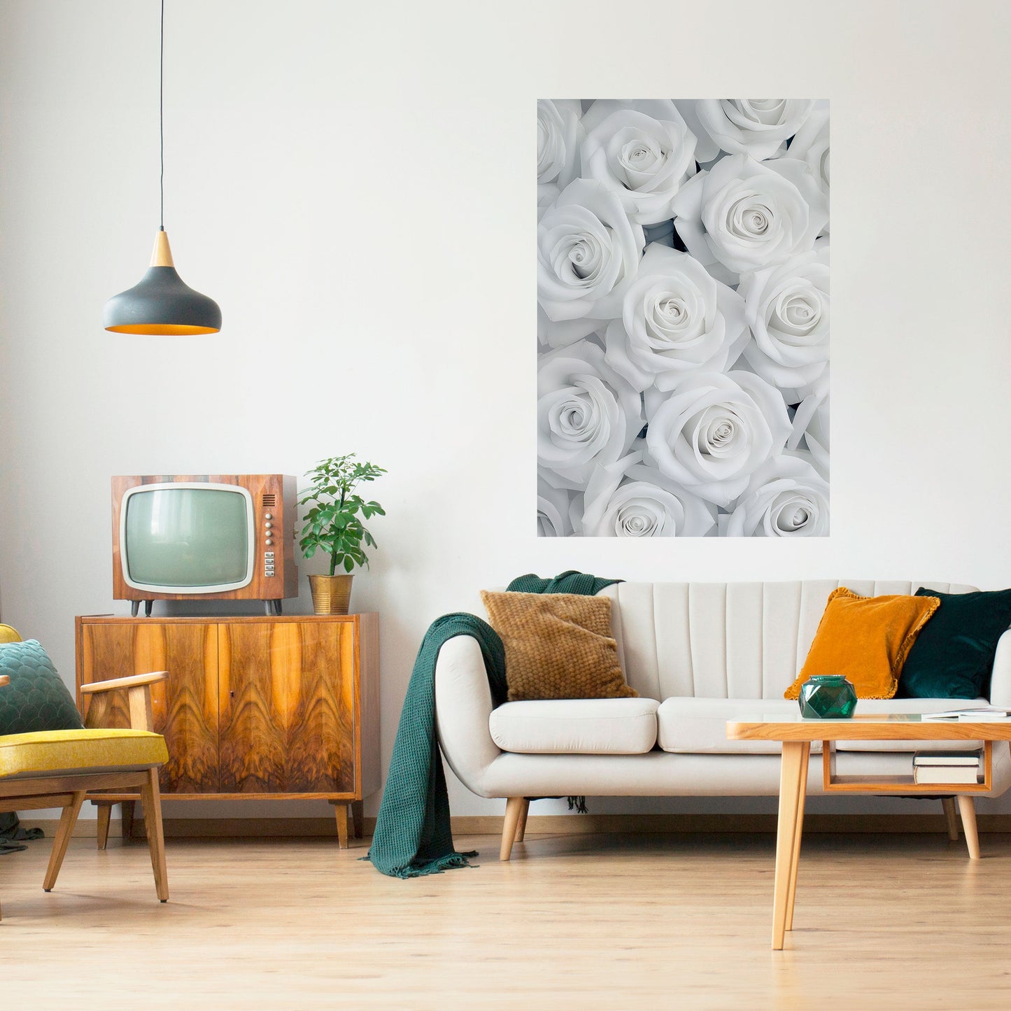 ELEGANZA IN BIANCO Poster verticale staccabile e attaccabile