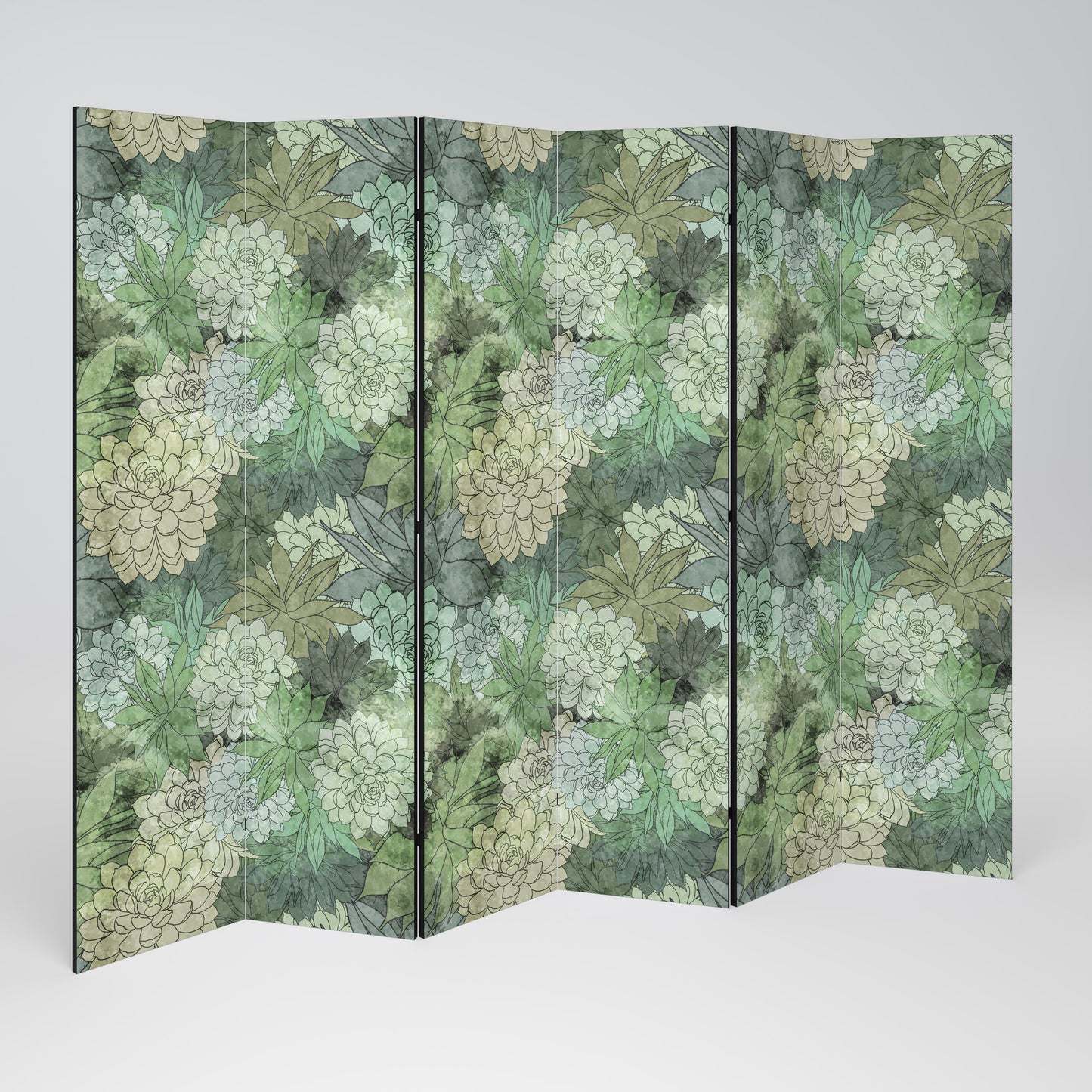 SUCCULENT CLUSTER Divisorio decorativo per ambienti a 6 pannelli