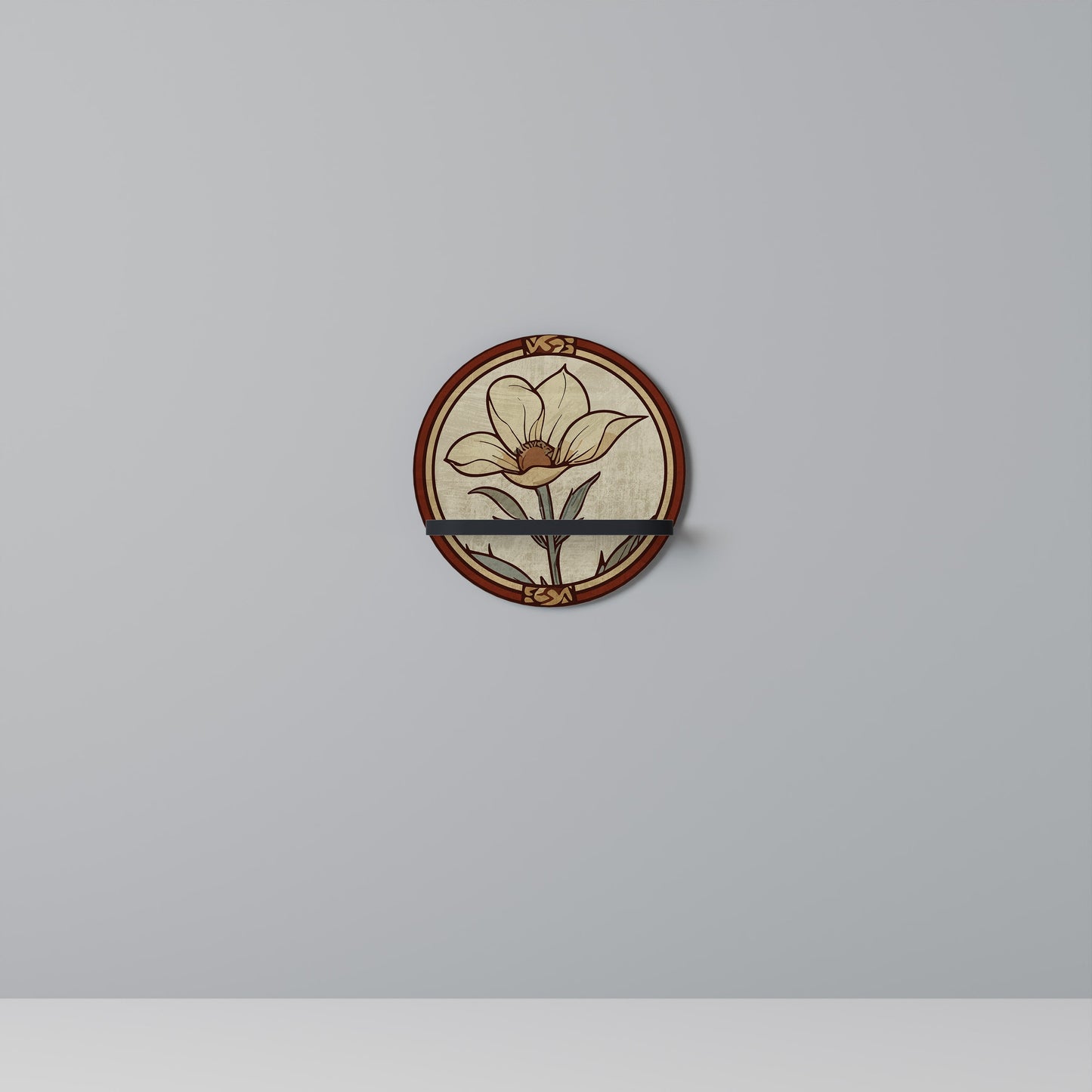 Scaffale rotondo TIMELESS FLORA in finitura nera