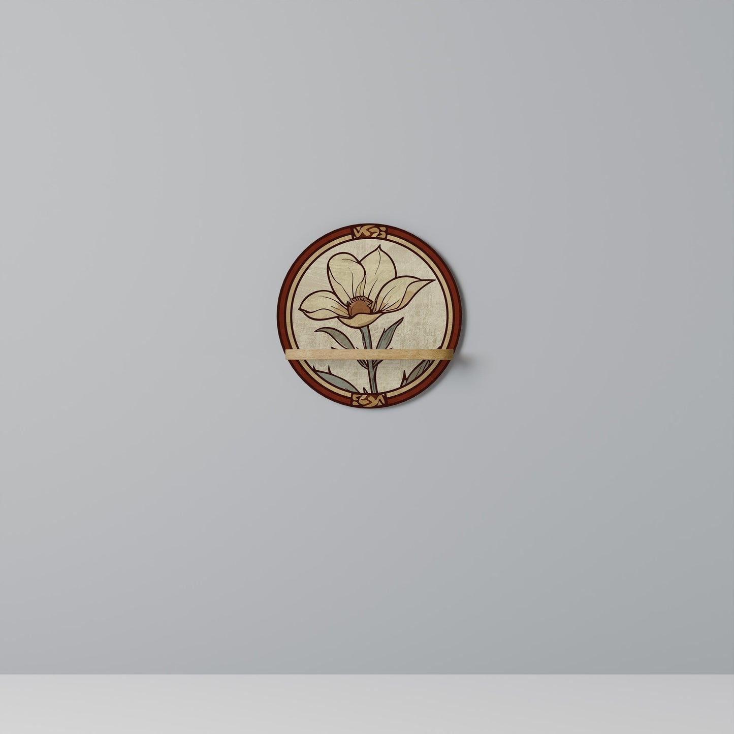 Scaffale rotondo TIMELESS FLORA in effetto rovere