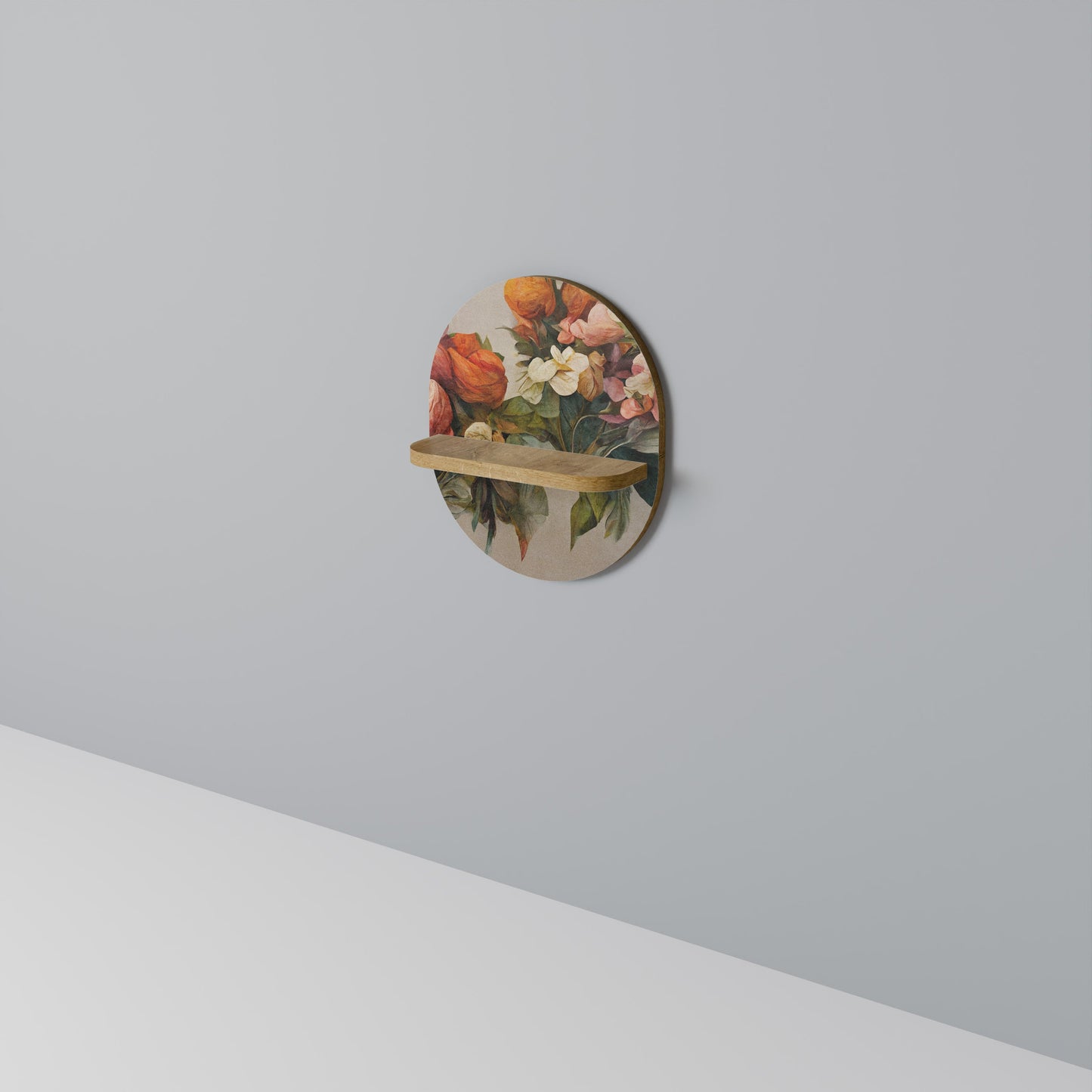 STYLISH BEAUTY Mensola ovale per opere d'arte in effetto rovere