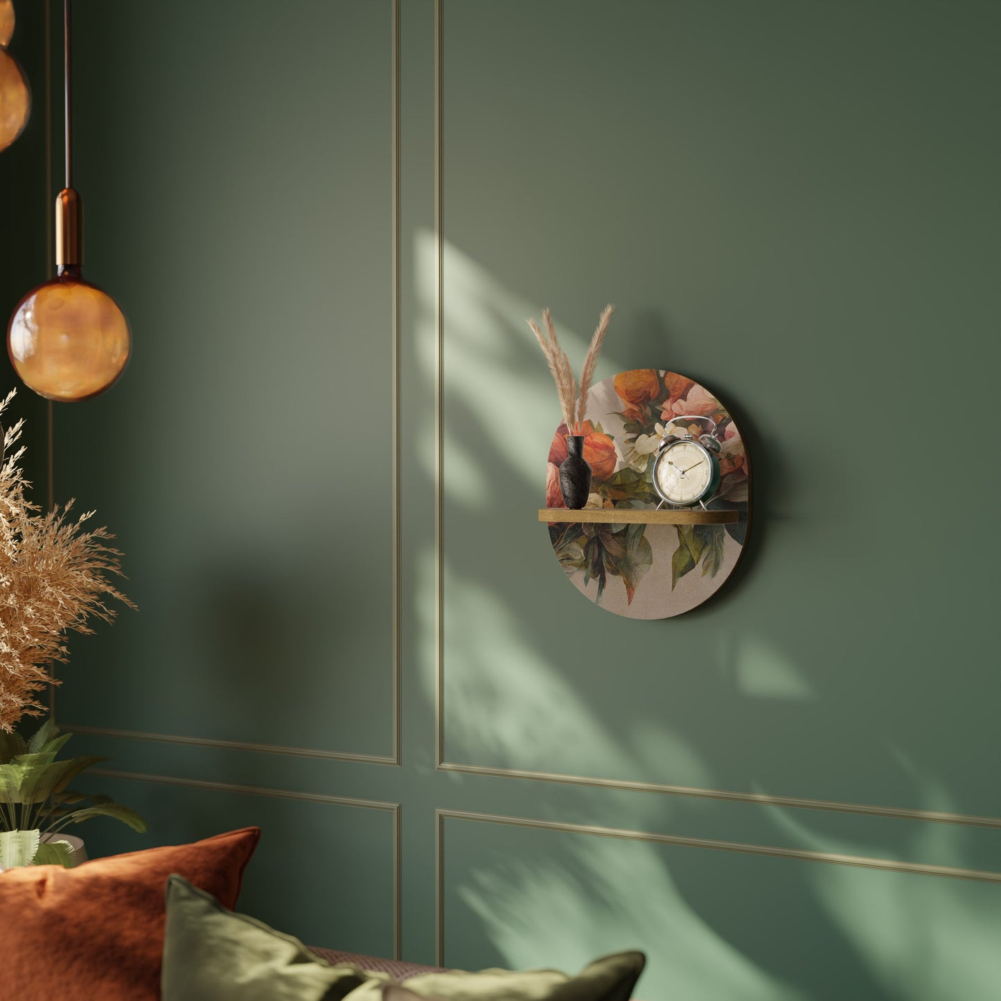 STYLISH BEAUTY Mensola ovale per opere d'arte in effetto rovere