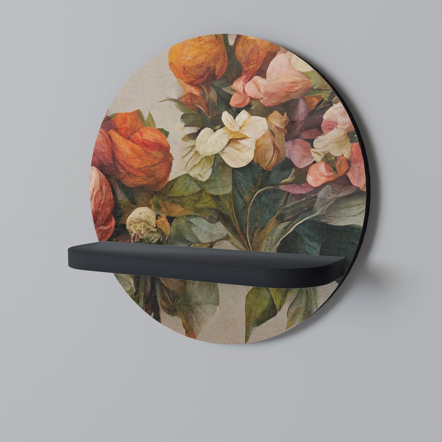 STYLISH BEAUTY Mensola rotonda per arte in finitura nera
