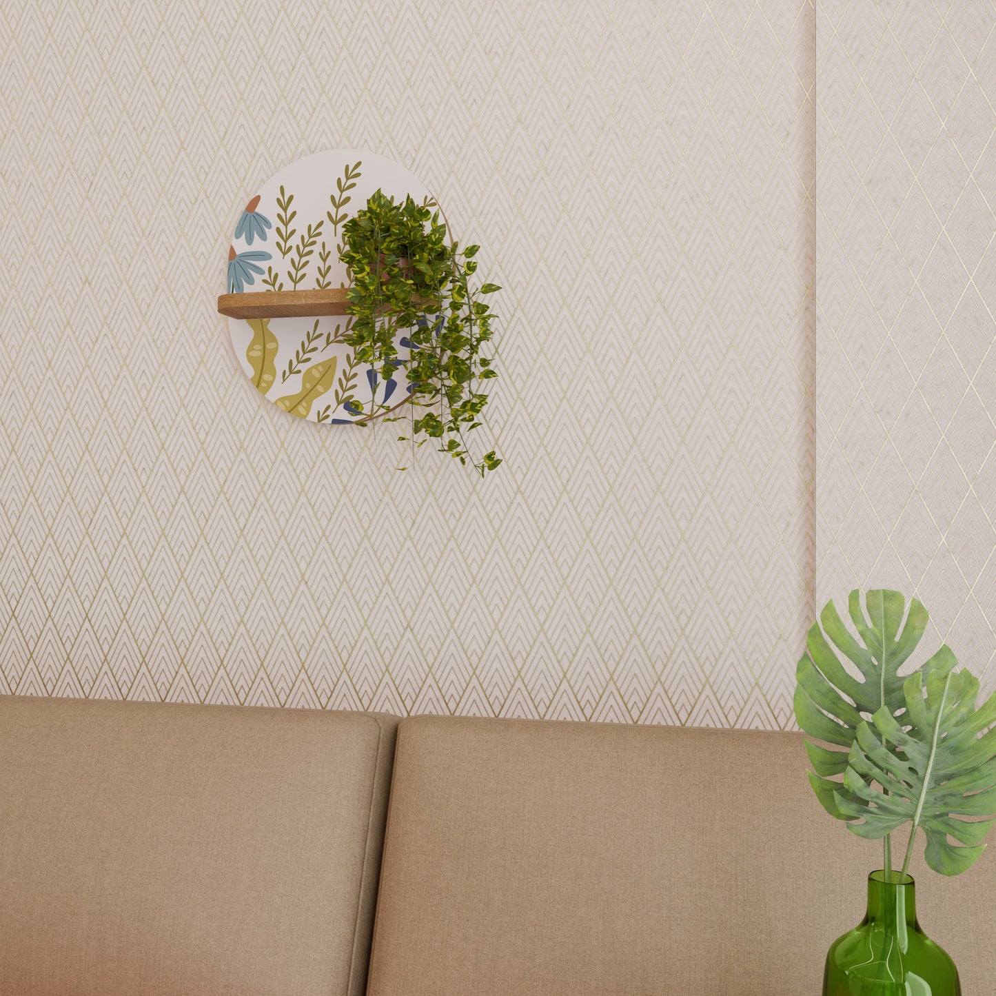 HELLO SPRING Mensola ovale per opere d'arte in effetto rovere