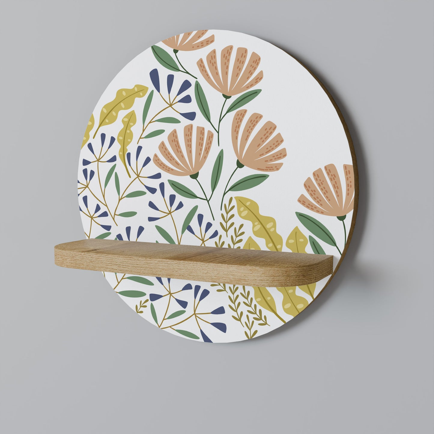HELLO SPRING Mensola rotonda per arte in effetto rovere