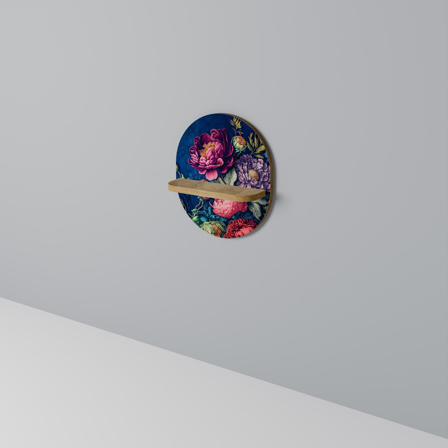 BLOOMING ELEGANCE Mensola ovale per opere d'arte in effetto rovere