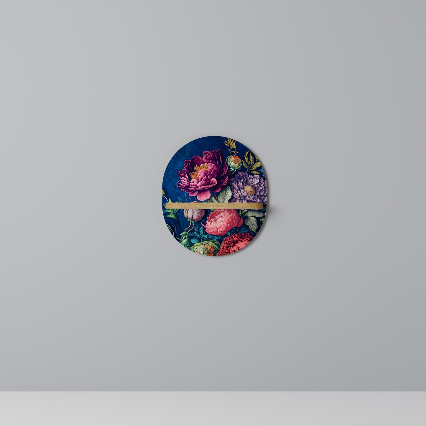 BLOOMING ELEGANCE Mensola ovale per opere d'arte in effetto rovere