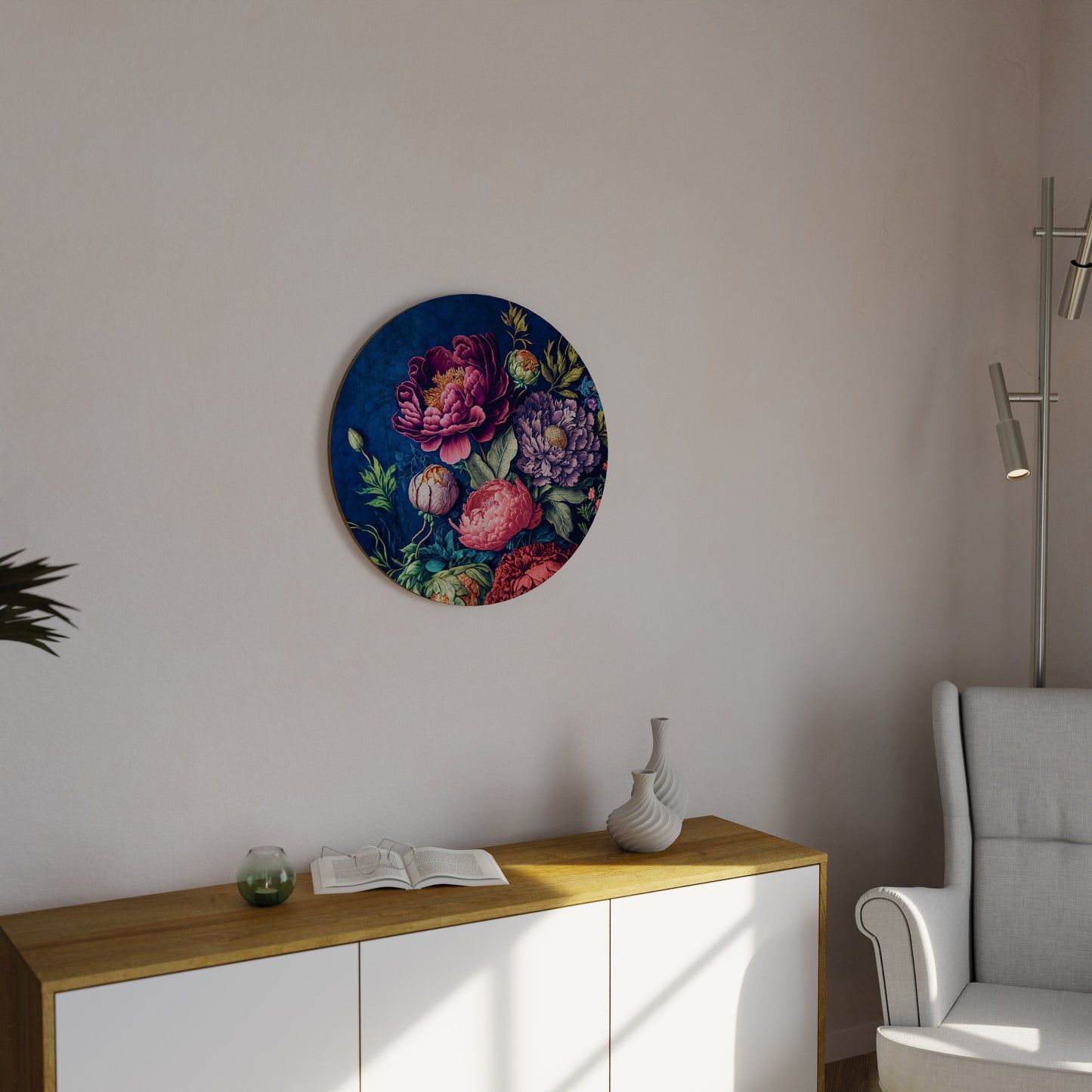 ELEGANZA IN FIORE - Decorazione murale rotonda
