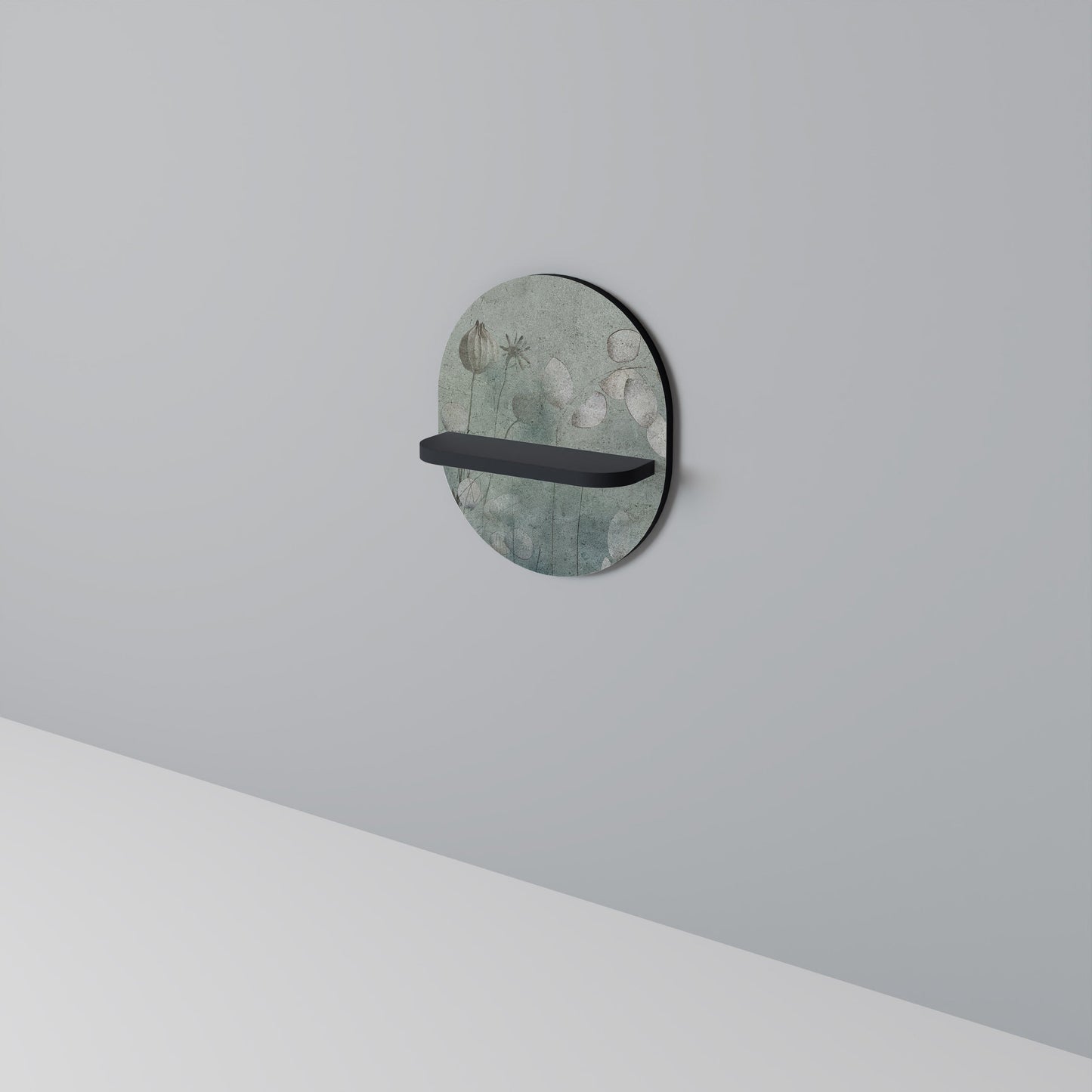 NIGHT LADY Oval Art Shelf In Black Finish