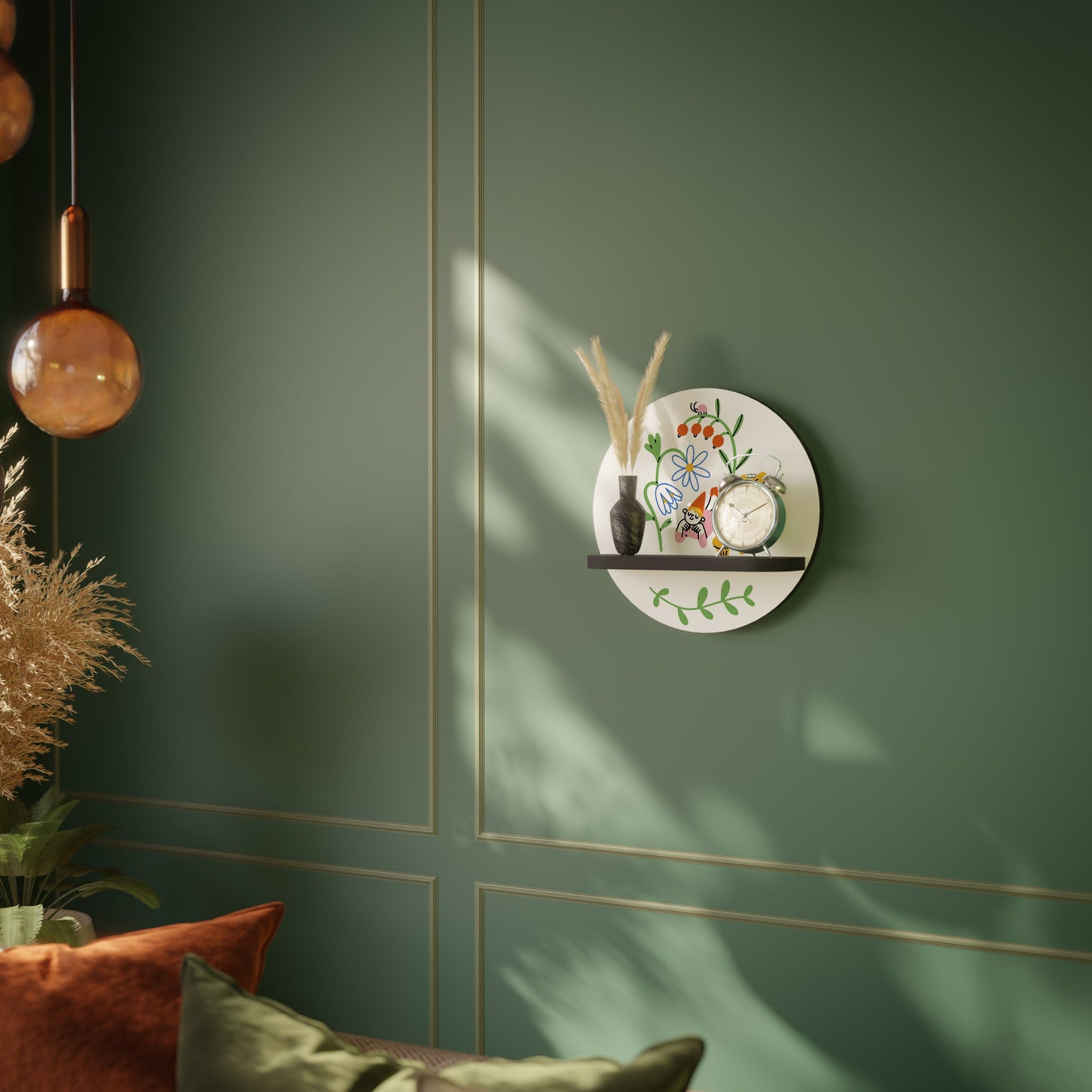 Mensola rotonda GARDEN LIFE con finitura nera