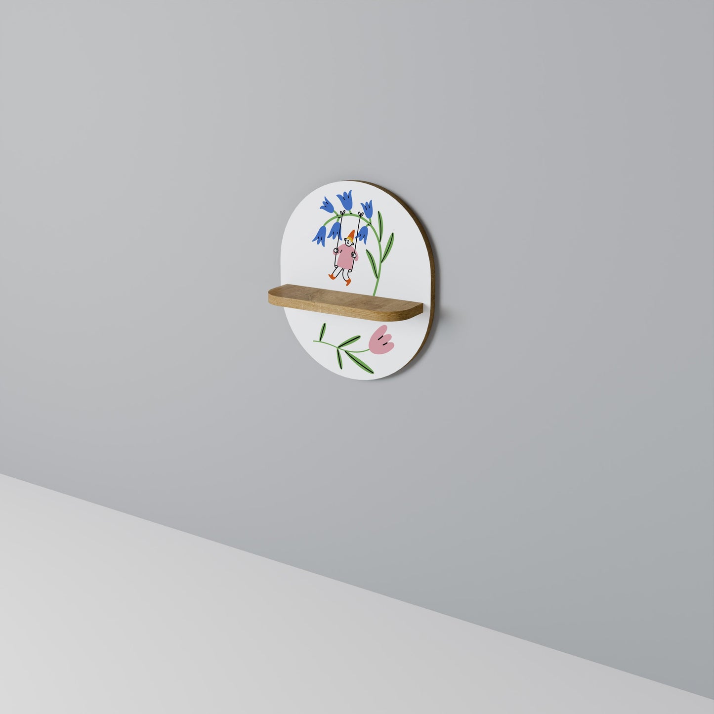 Mensola ovale GARDEN JOY in effetto rovere