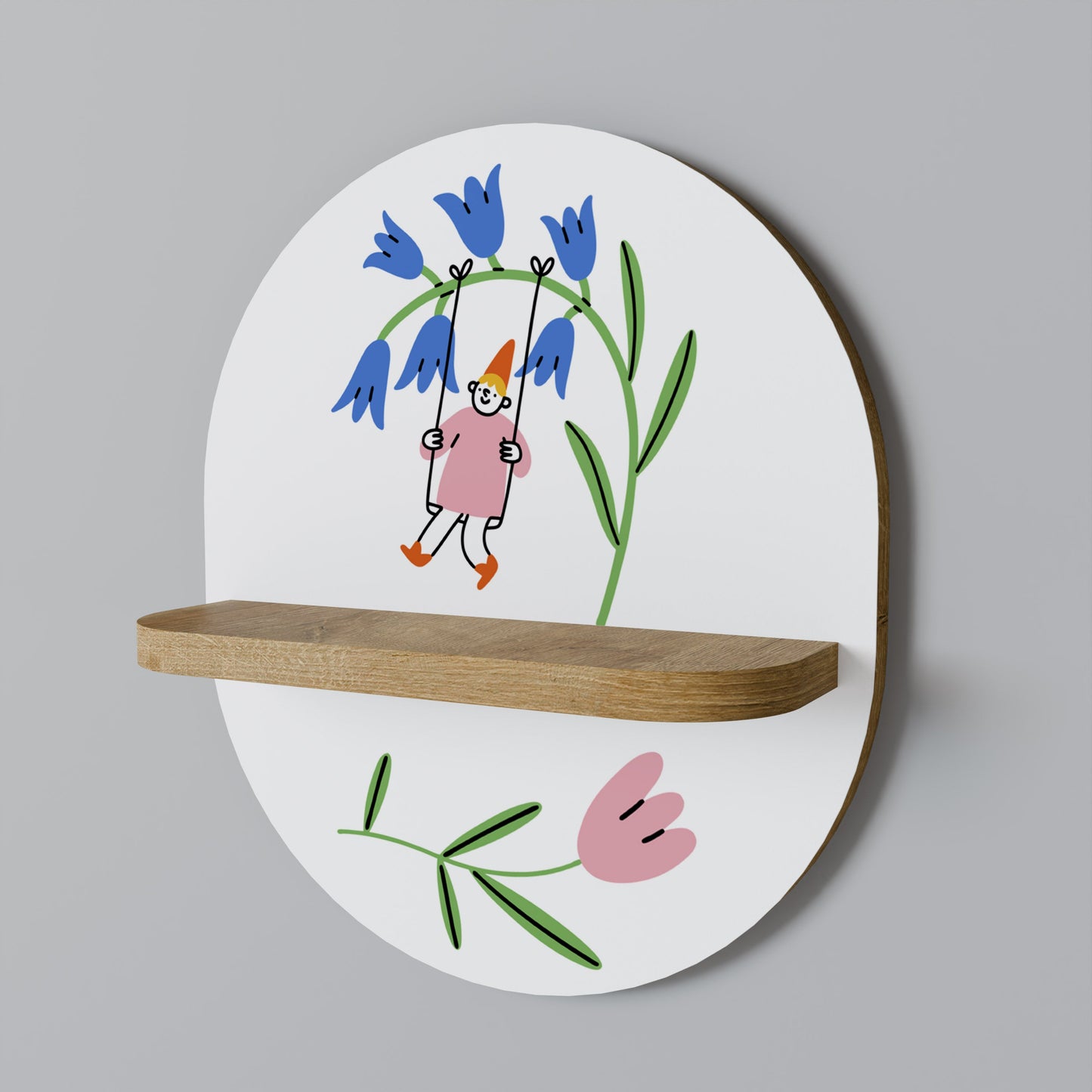 Mensola ovale GARDEN JOY in effetto rovere