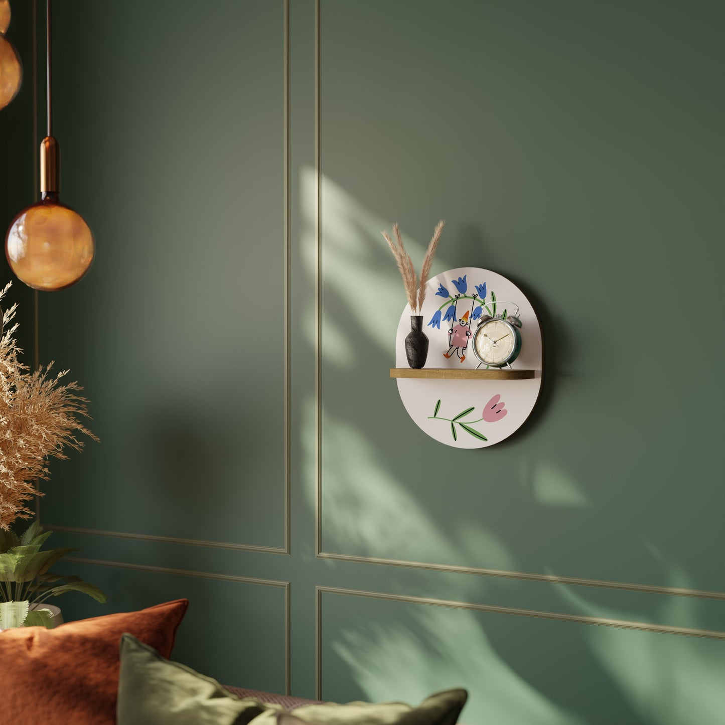 Mensola ovale GARDEN JOY in effetto rovere