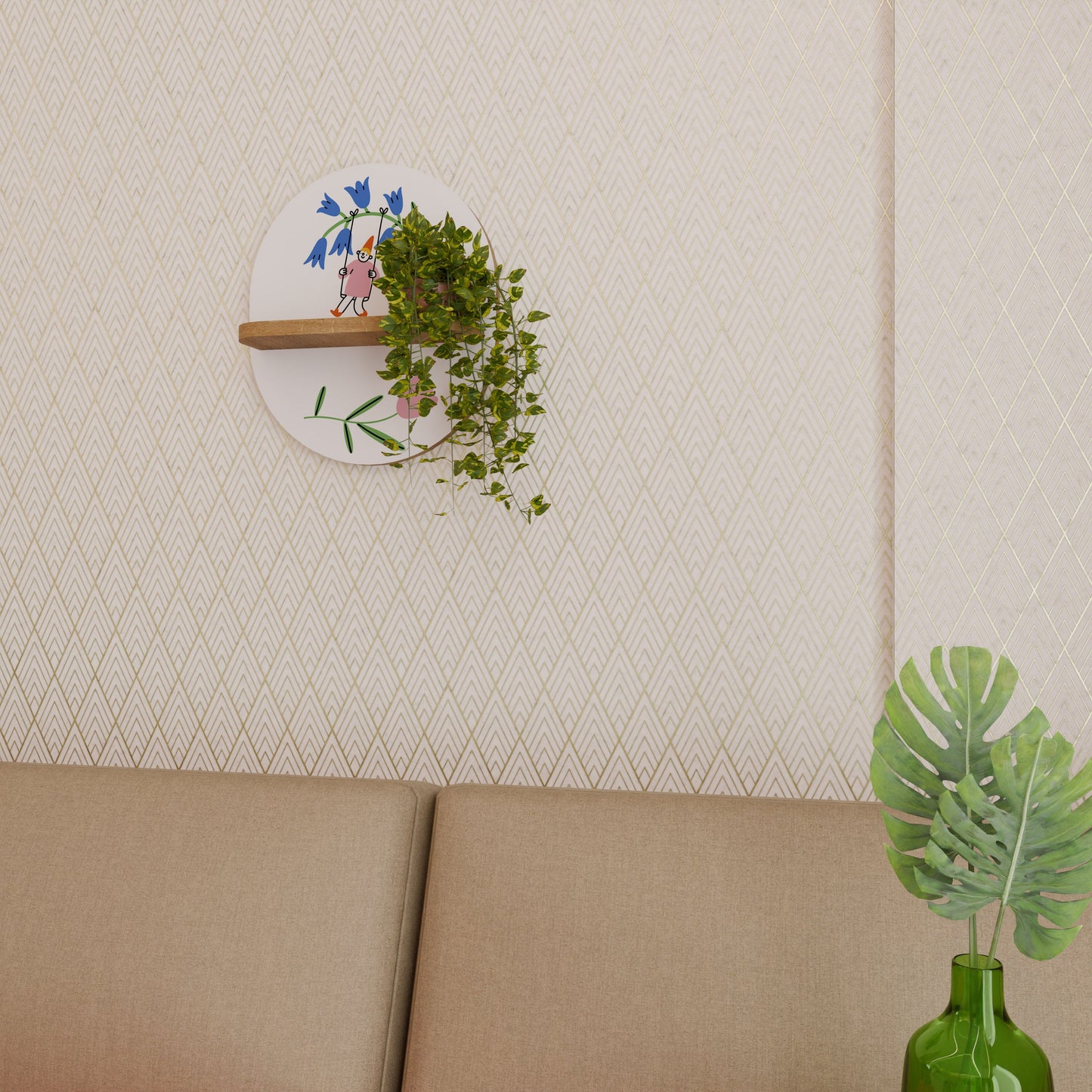 Mensola ovale GARDEN JOY in effetto rovere