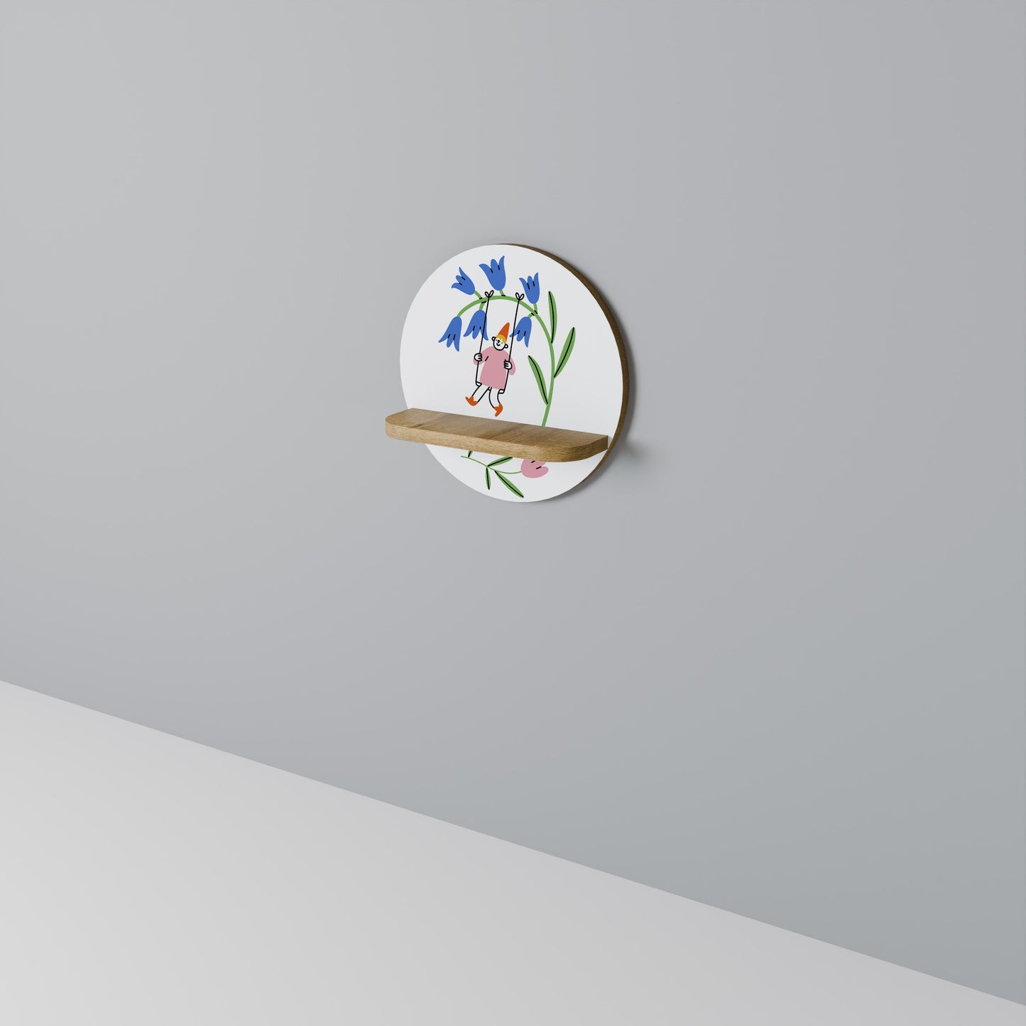 Mensola rotonda GARDEN JOY in effetto rovere