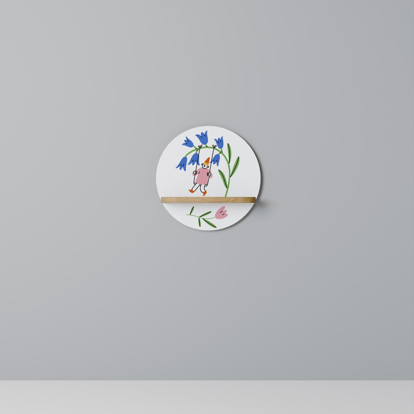Mensola rotonda GARDEN JOY in effetto rovere