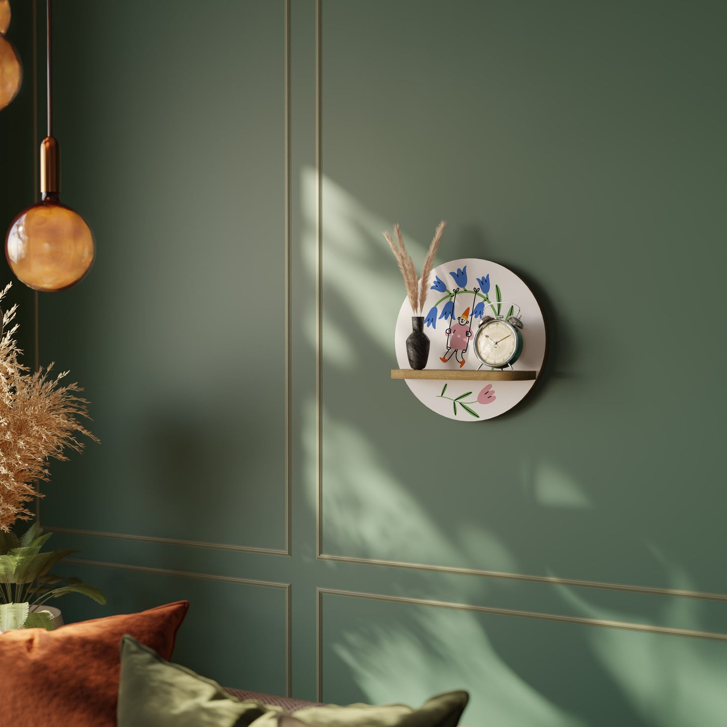 Mensola rotonda GARDEN JOY in effetto rovere