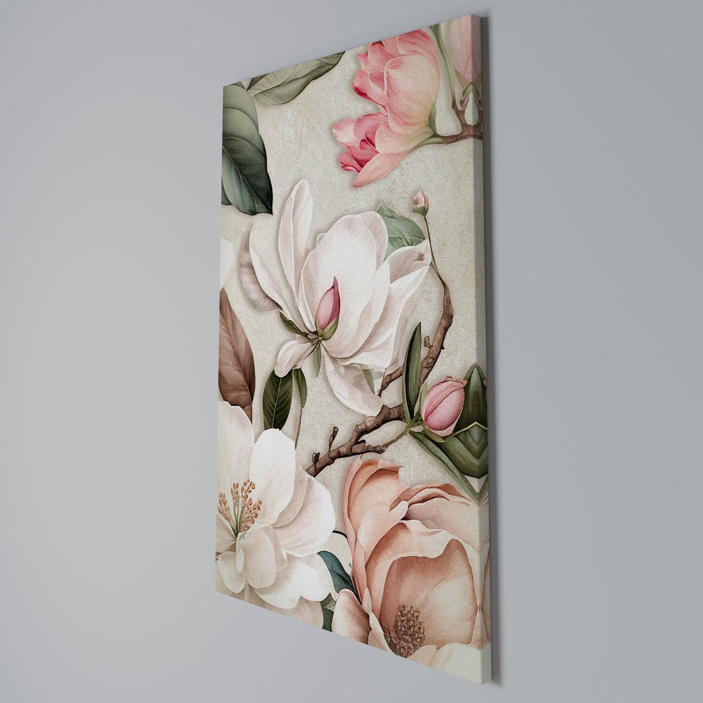 FLORAL GRACE Stampa su Tela Verticale