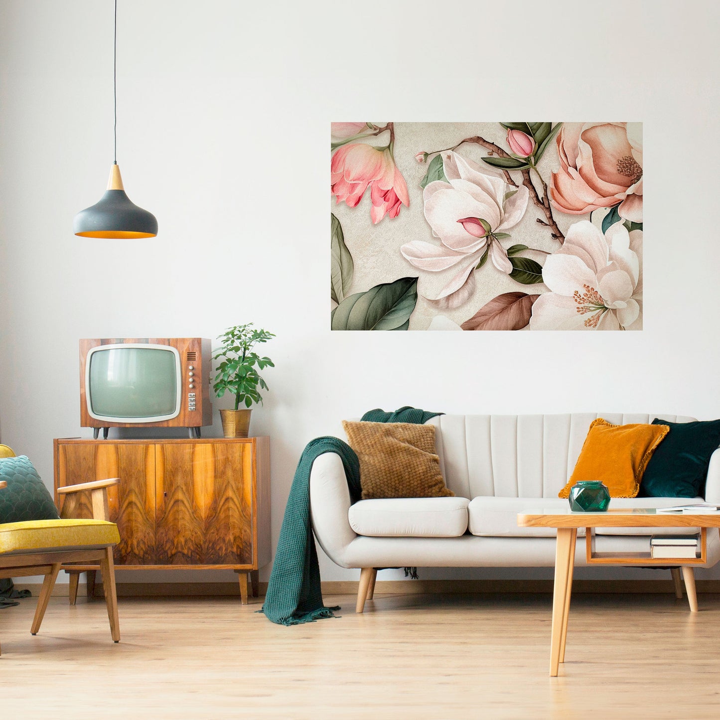 Poster orizzontale staccabile e attaccabile FLORAL GRACE
