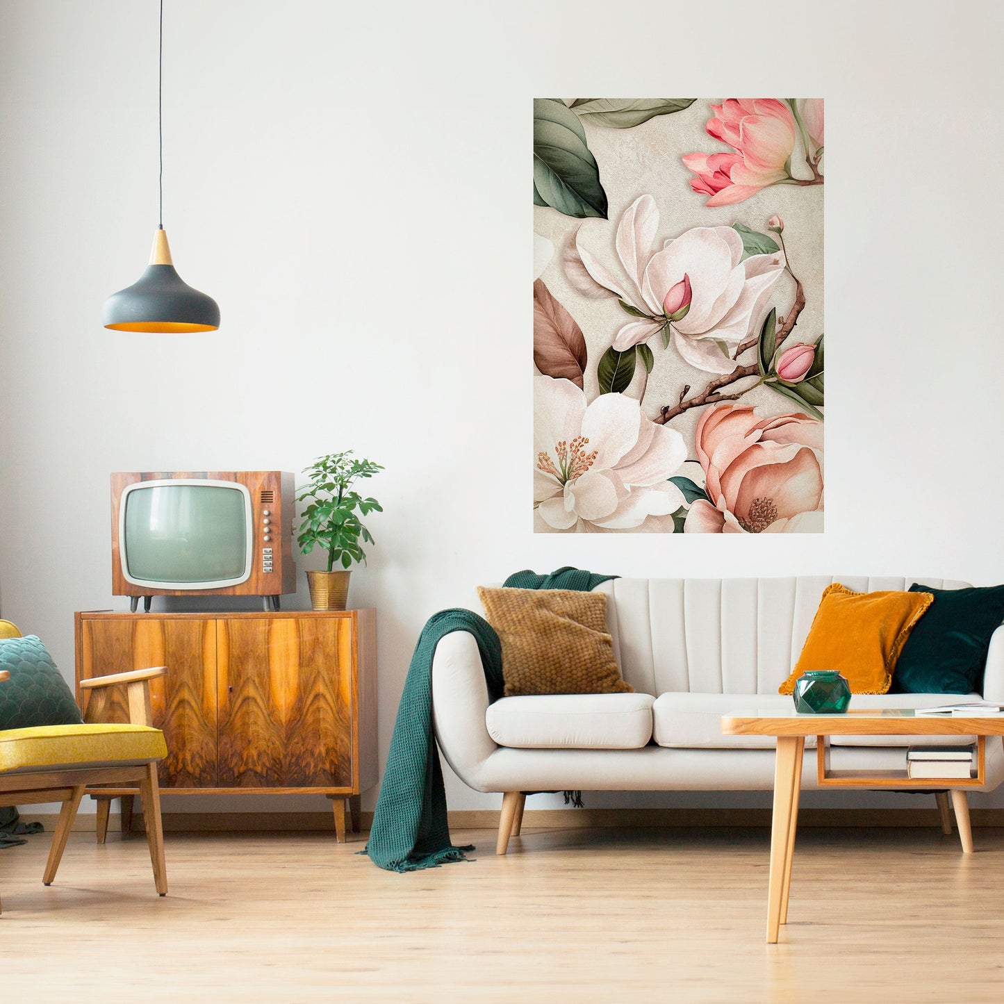 Poster verticale staccabile e attaccabile FLORAL GRACE