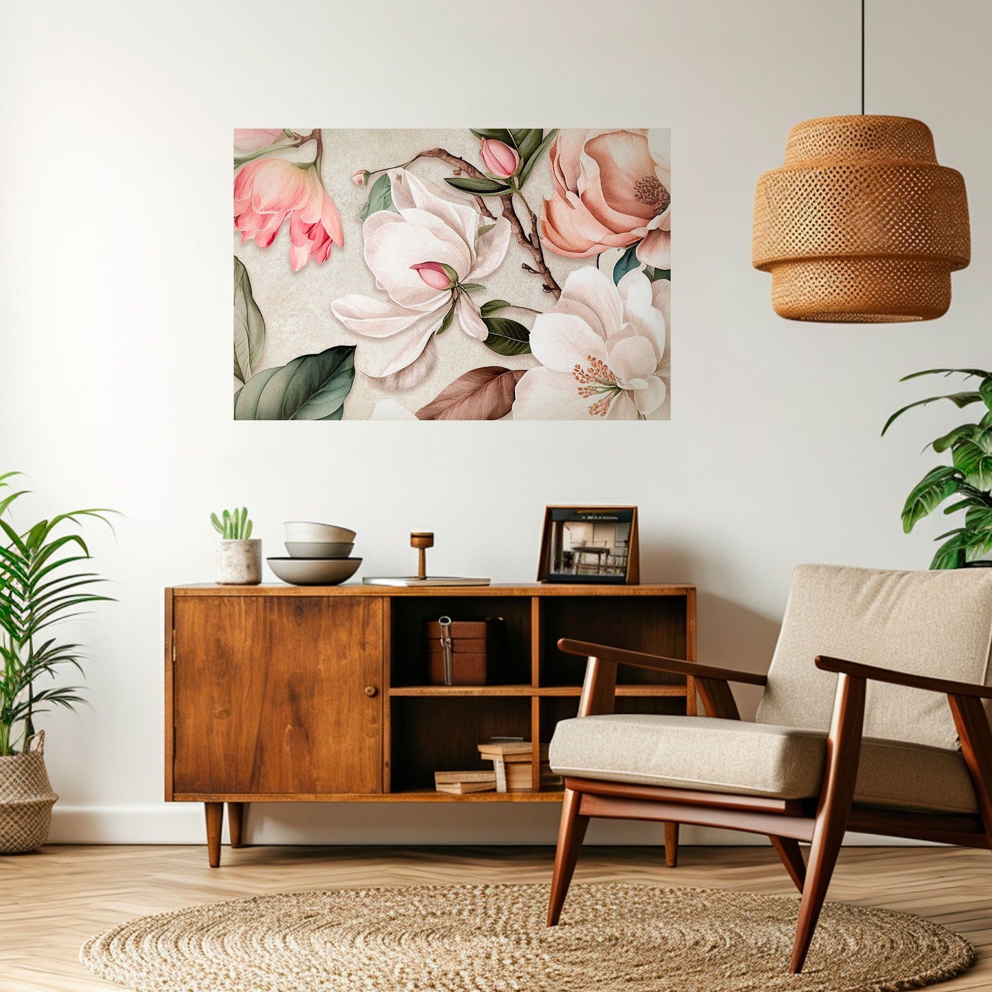 Poster orizzontale staccabile e attaccabile FLORAL GRACE