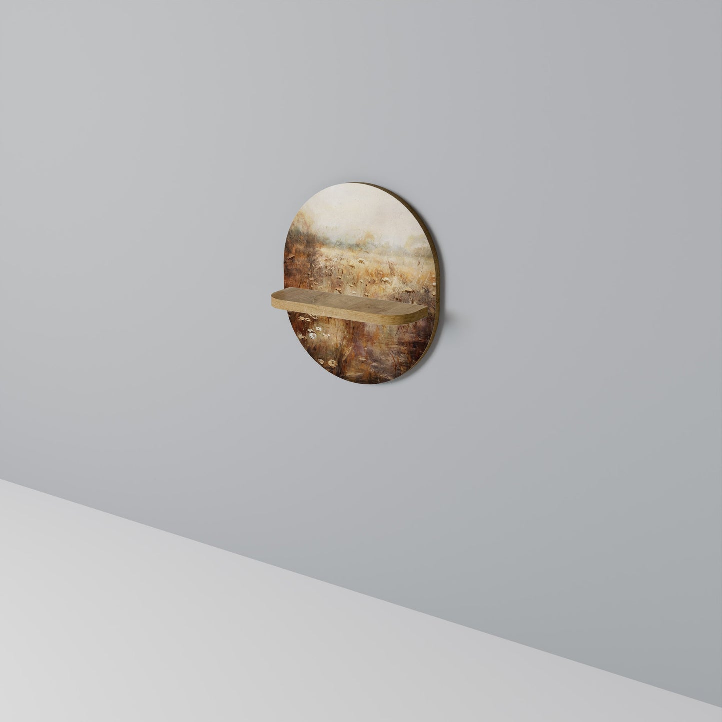 TRANQUIL FIELD Mensola ovale per opere d'arte in effetto rovere