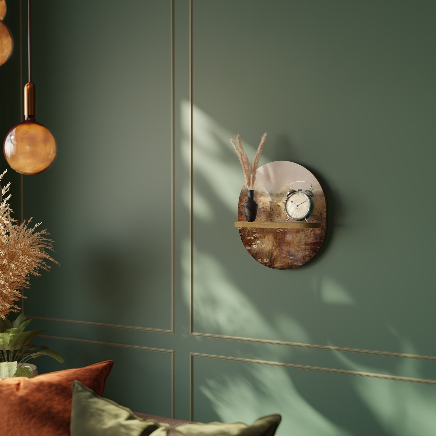 TRANQUIL FIELD Mensola ovale per opere d'arte in effetto rovere