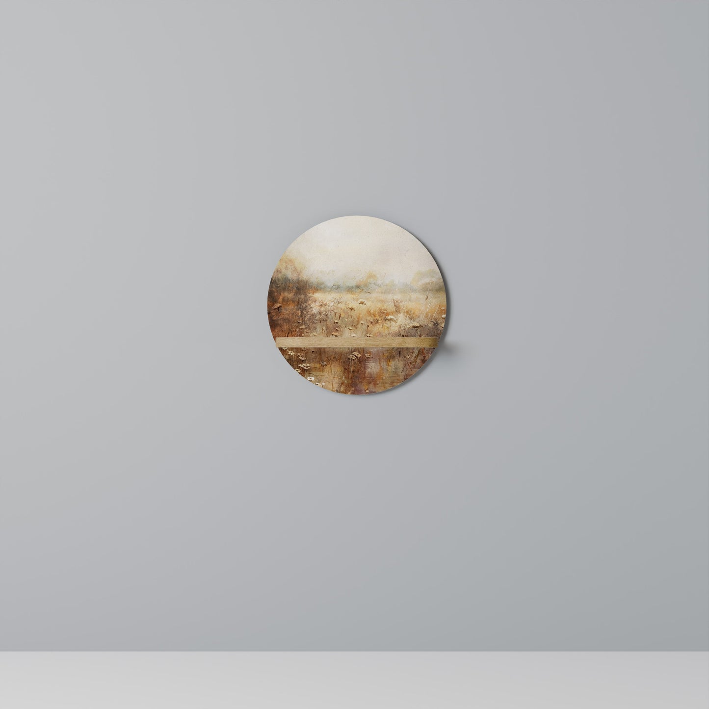 TRANQUIL FIELD Mensola rotonda per opere d'arte in effetto rovere