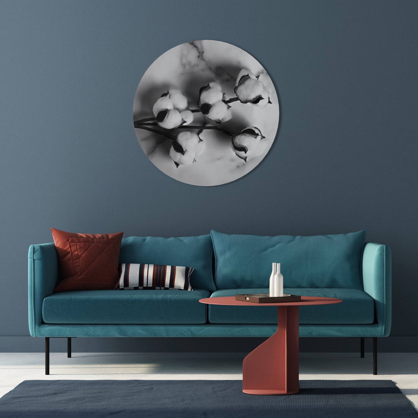 Arte murale rotonda MONOCHROME COTTON DREAMS