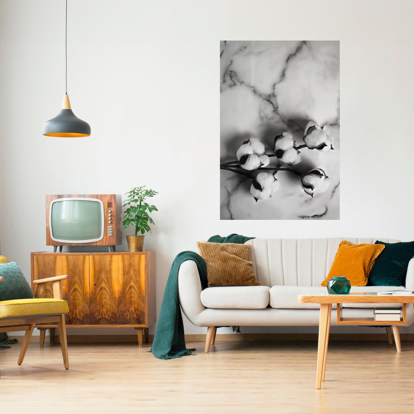 Poster verticale staccabile e attaccabile MONOCHROME COTTON DREAMS
