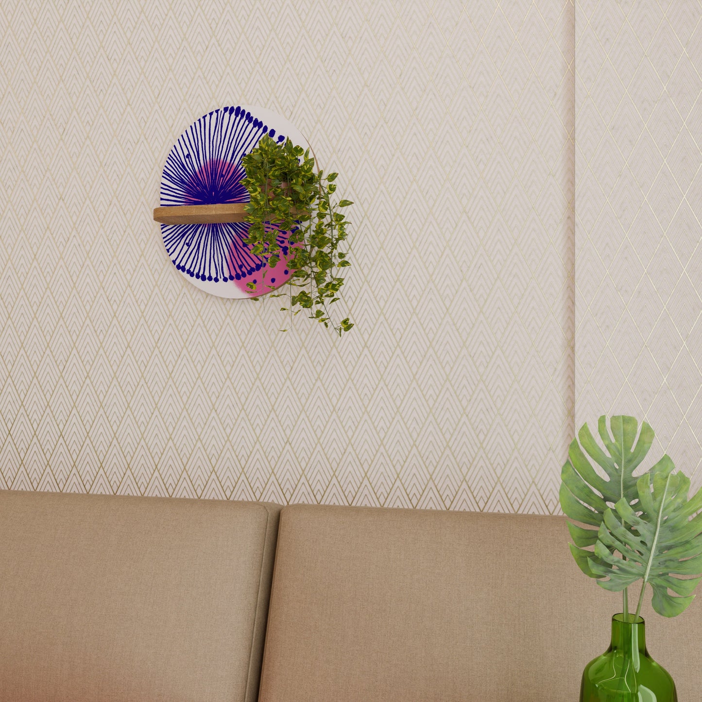 Mensola ovale MAGIC NATURE in effetto rovere
