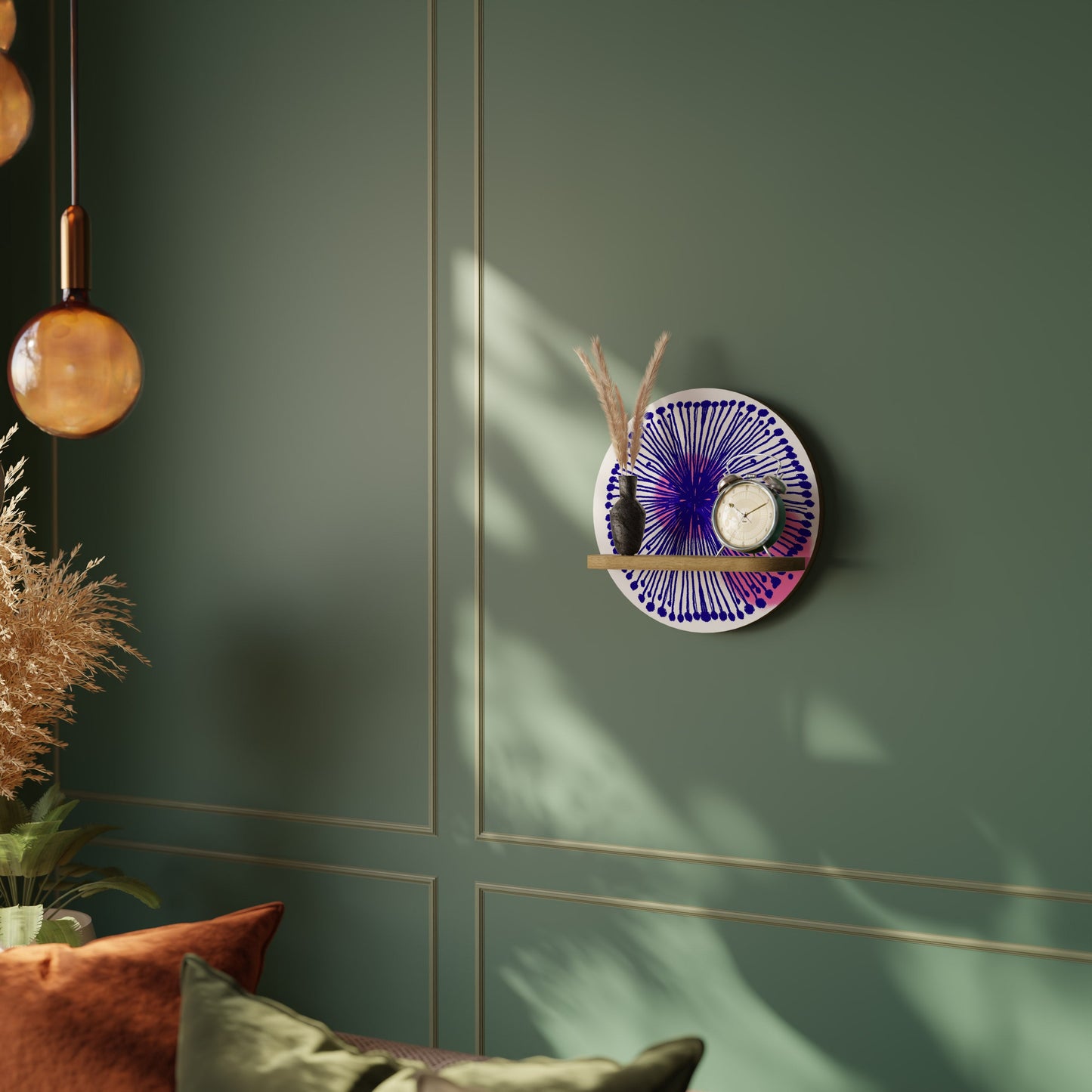 Mensola rotonda MAGIC NATURE in effetto rovere