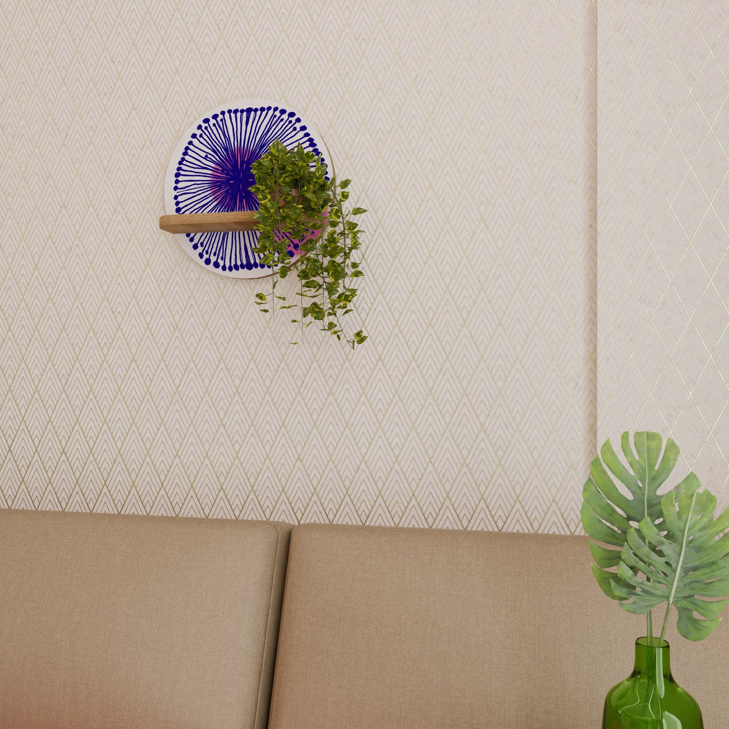 Mensola rotonda MAGIC NATURE in effetto rovere