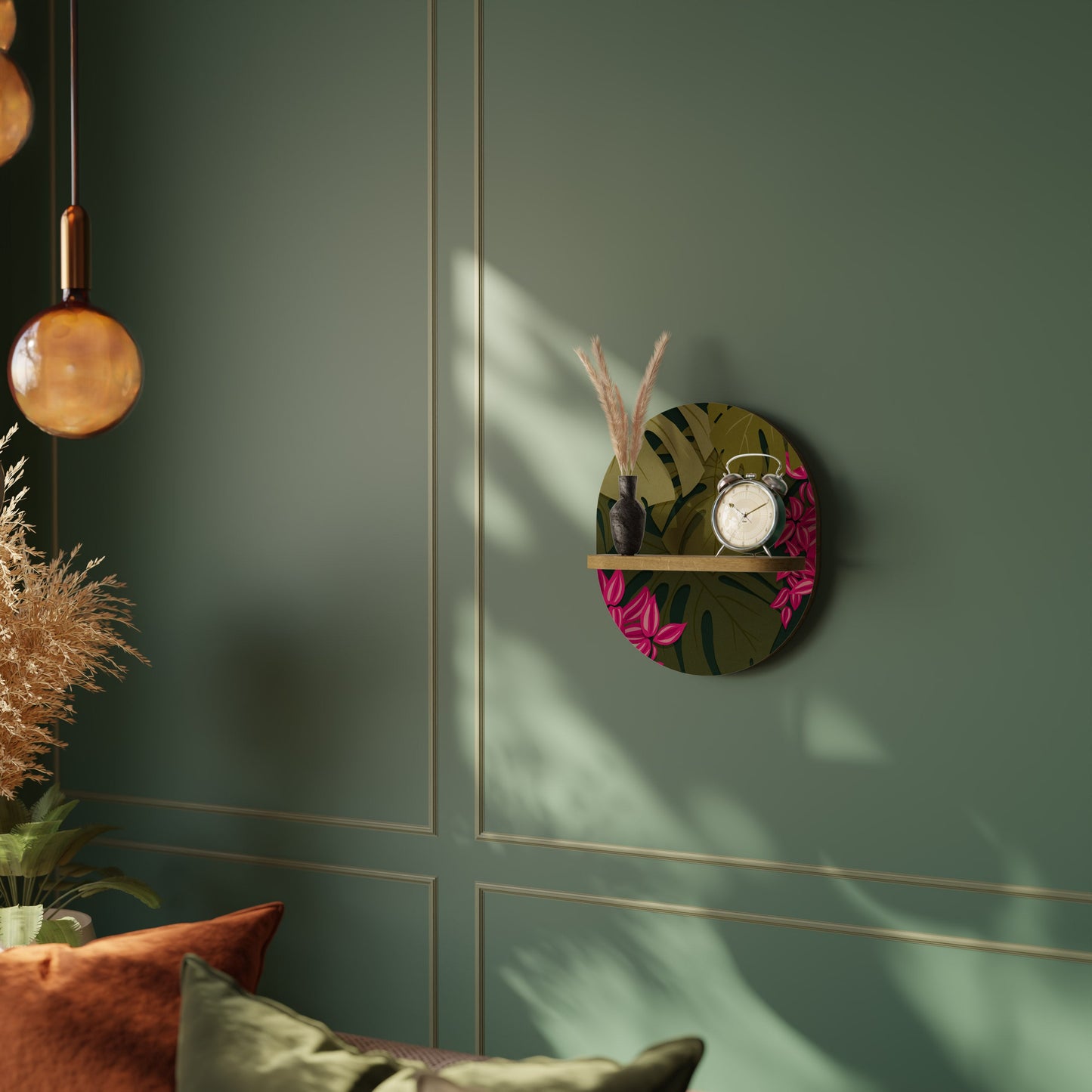 TROPICAL BEAUTY Mensola ovale in effetto rovere